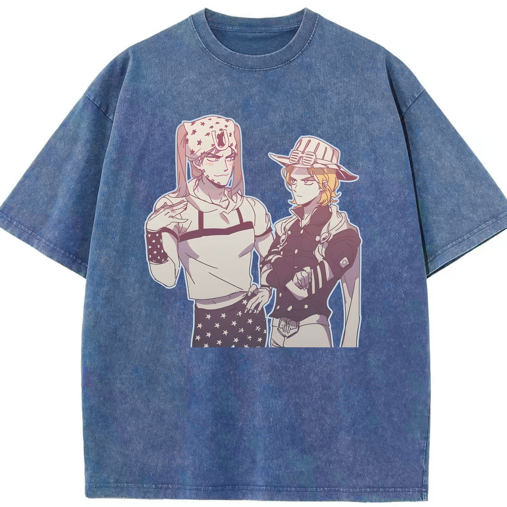 （画像用） ジョジョの奇妙な冒険 JoJo's Bizarre Adventure 綿100% ヴィンテージ風 半袖Tシャツ（フロントプリント）