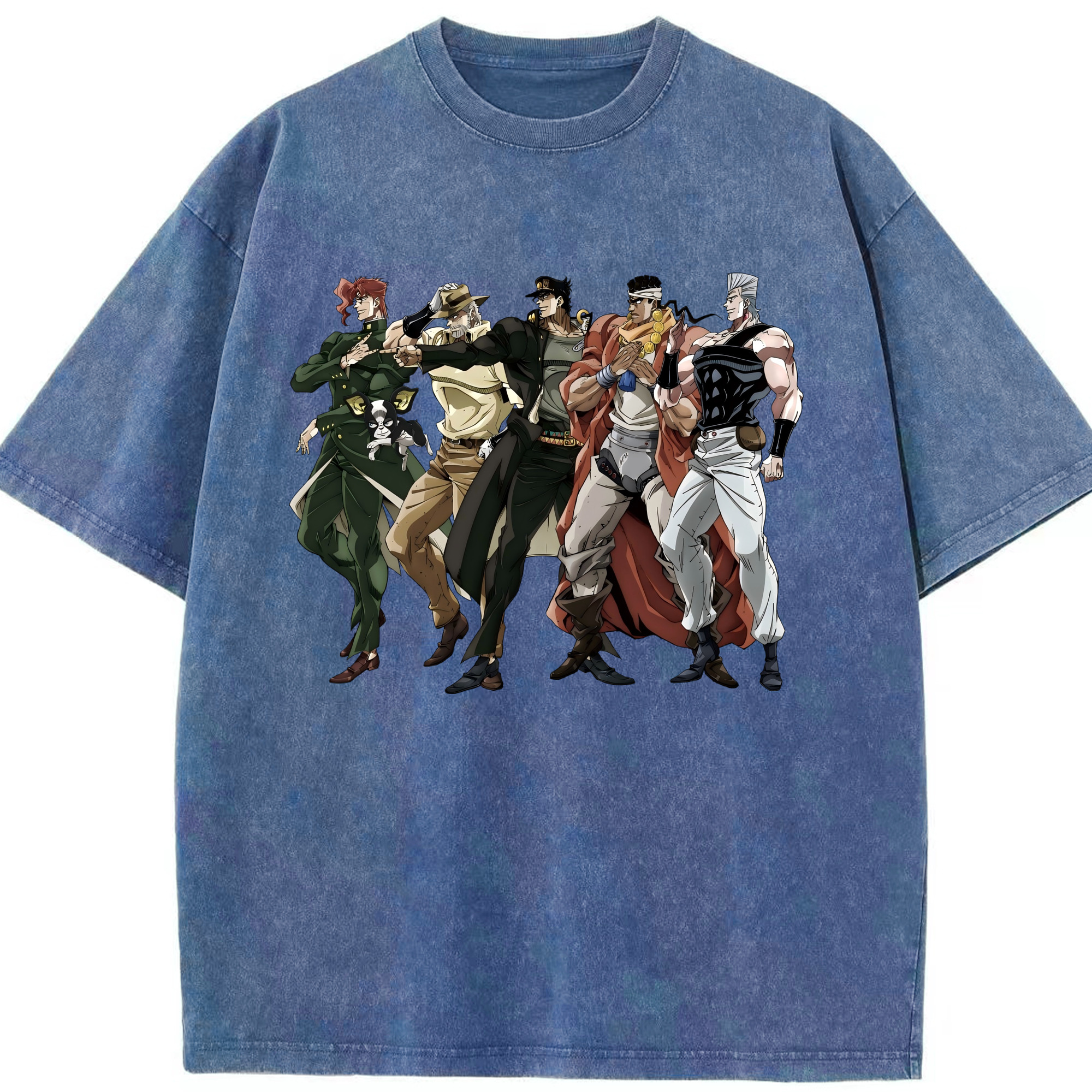（画像用） ジョジョの奇妙な冒険 JoJo's Bizarre Adventure 綿100% ヴィンテージ風 半袖Tシャツ（フロントプリント）