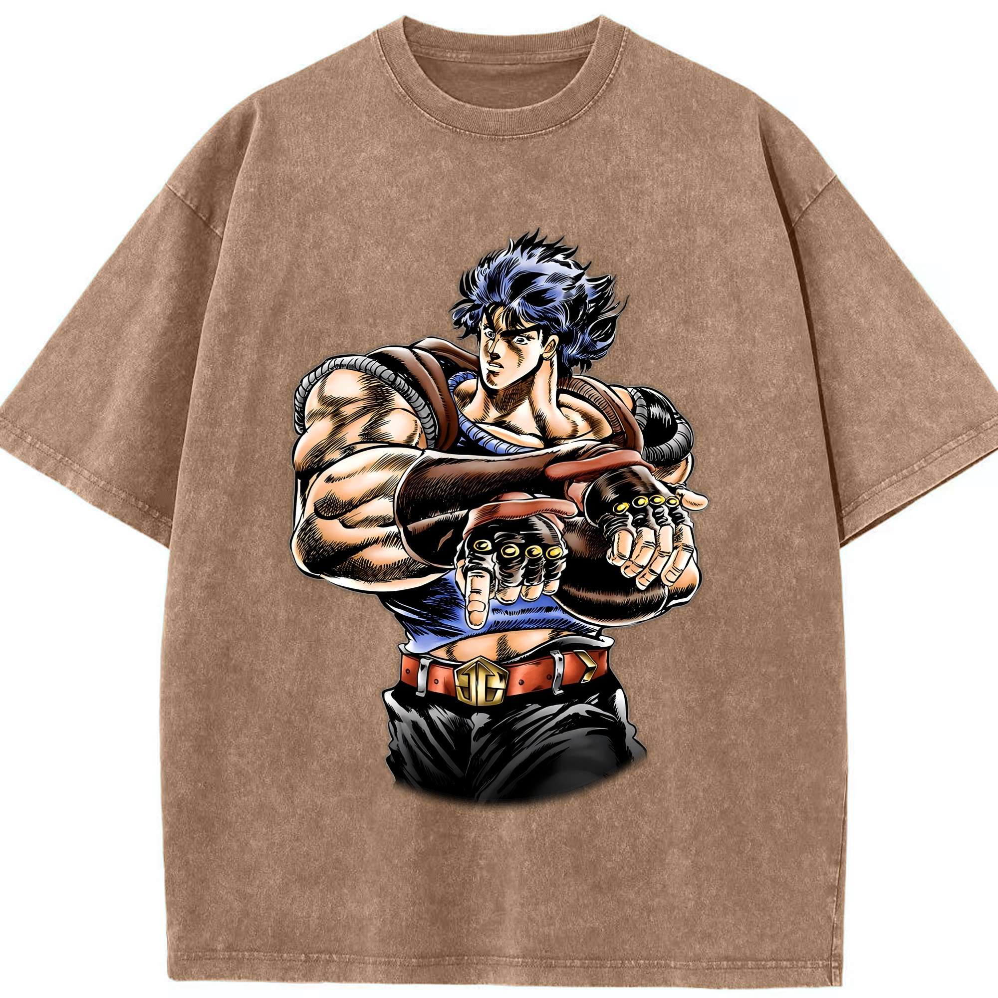 （画像用） ジョジョの奇妙な冒険 /ジョナサン?ジョースター JoJo's Bizarre Adventure Jonathan Joestar 綿100% ヴィンテージ風 半袖Tシャツ（フロントプリント）