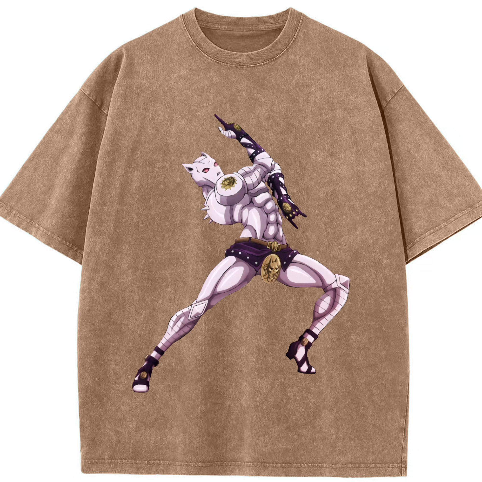 （画像用） ジョジョの奇妙な冒険 きら よしかげ JoJo's Bizarre Adventure Kira Yoshikage 綿100% ヴィンテージ風 半袖Tシャツ（フロントプリント）