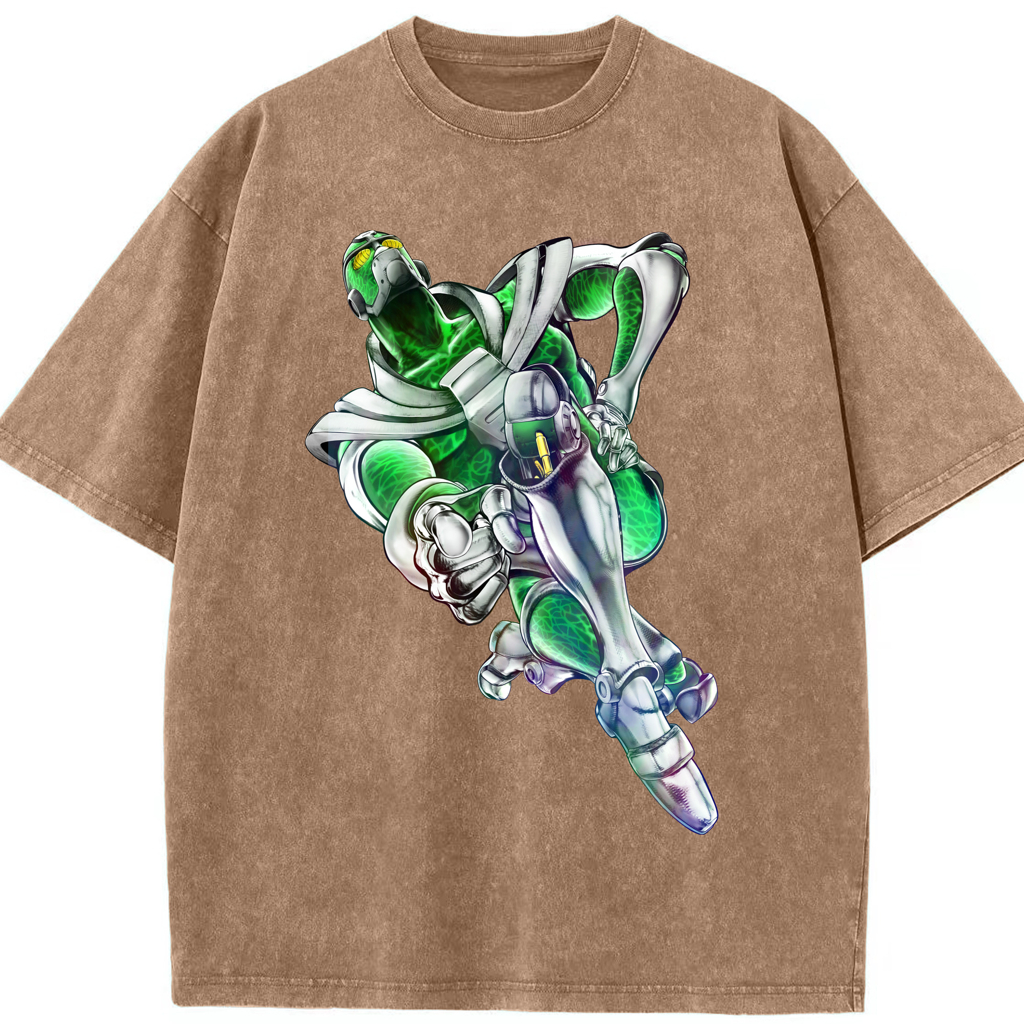（画像用） ジョジョの奇妙な冒険 花京院 典明（かきょういん のりあき） JoJo's Bizarre Adventure Kakyoin Noriaki 綿100% ヴィンテージ風 半袖Tシャツ（フロントプリント）
