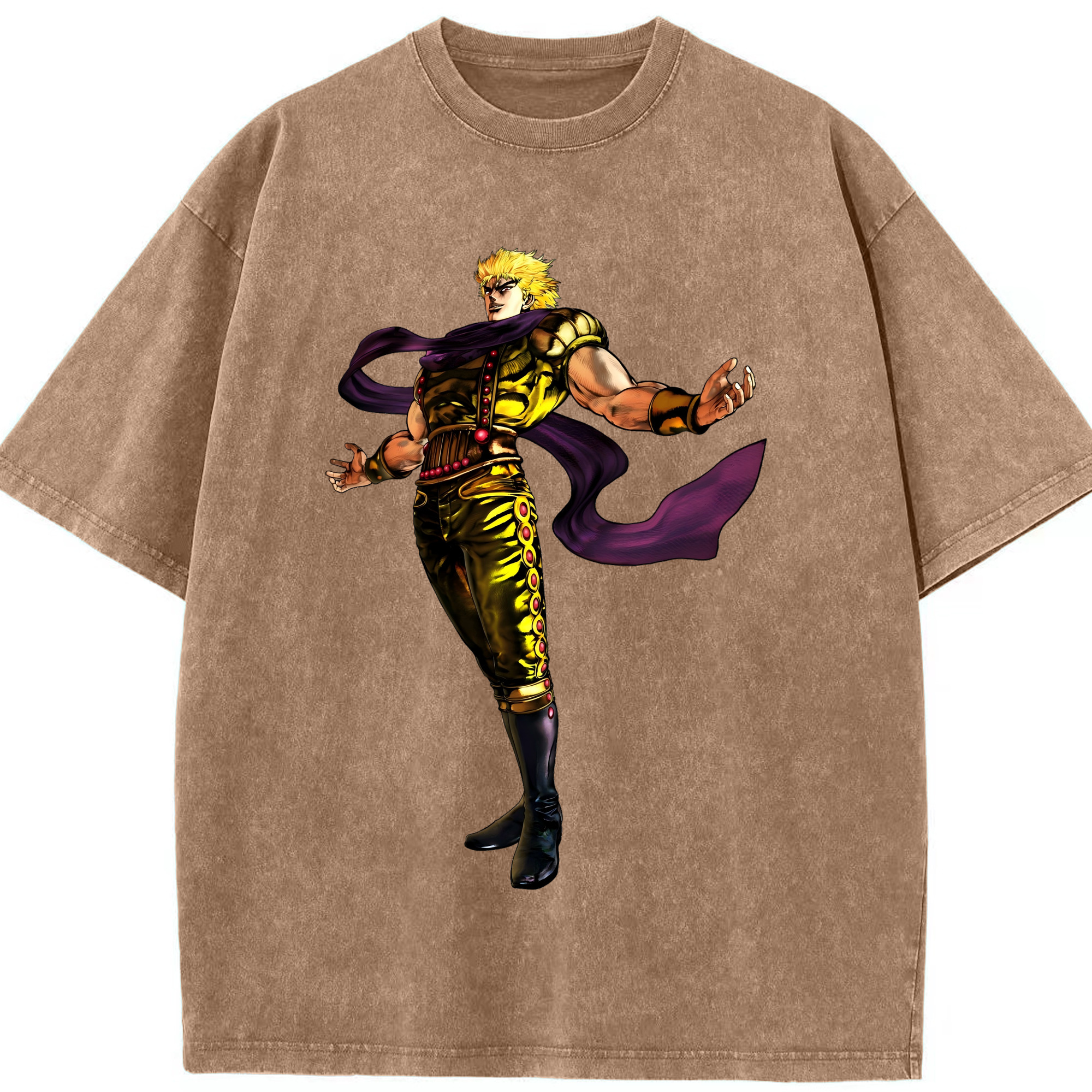 （画像用） ジョジョの奇妙な冒険 ディオ?ブランドー JoJo's Bizarre Adventure Dio Brando 綿100% ヴィンテージ風 半袖Tシャツ（フロントプリント）