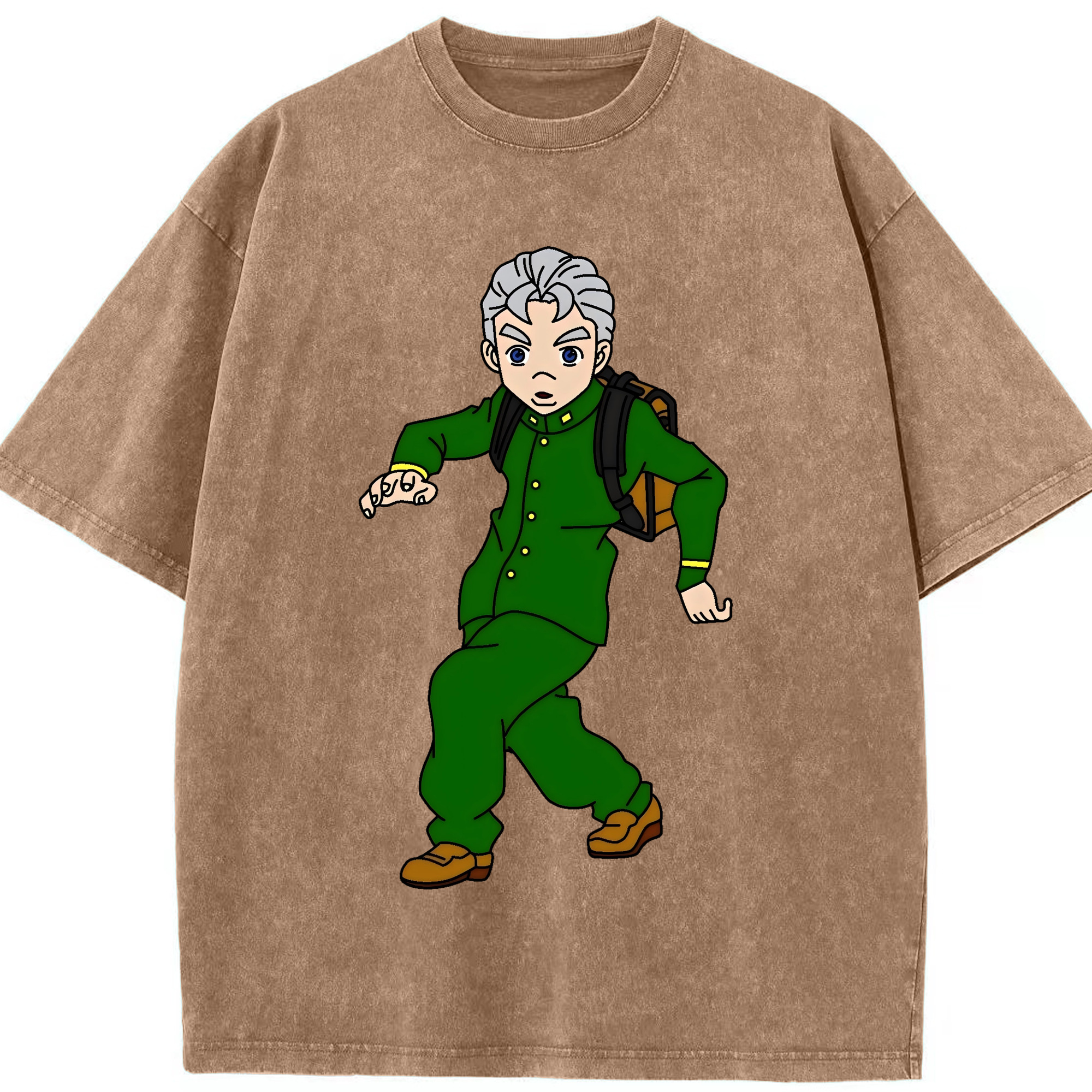 （画像用） ジョジョの奇妙な冒険 広瀨康一 JoJo's Bizarre Adventure Hirose Koichi 綿100% ヴィンテージ風 半袖Tシャツ（フロントプリント）