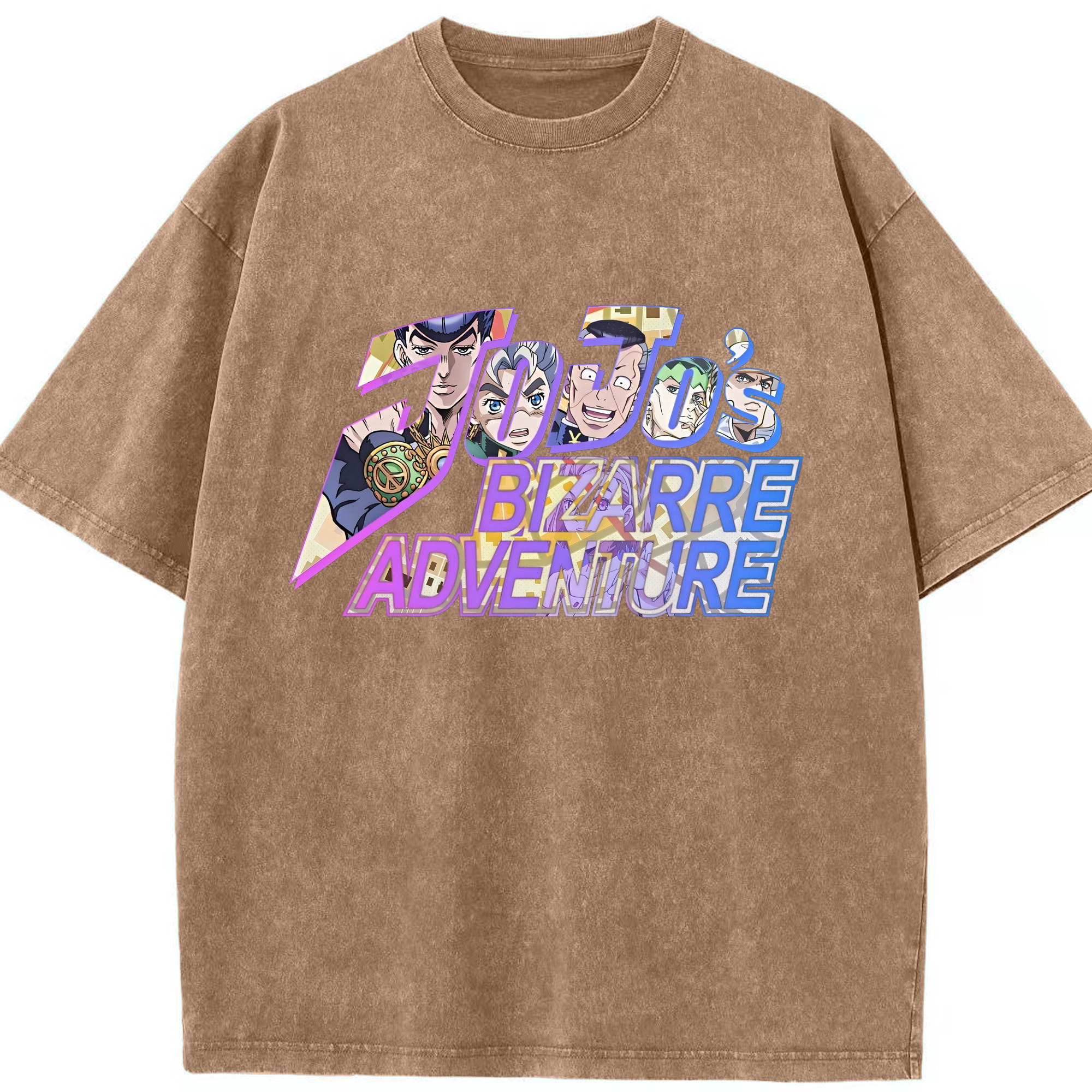 （画像用） ジョジョの奇妙な冒険 JoJo's Bizarre Adventure 綿100% ヴィンテージ風 半袖Tシャツ（フロントプリント）