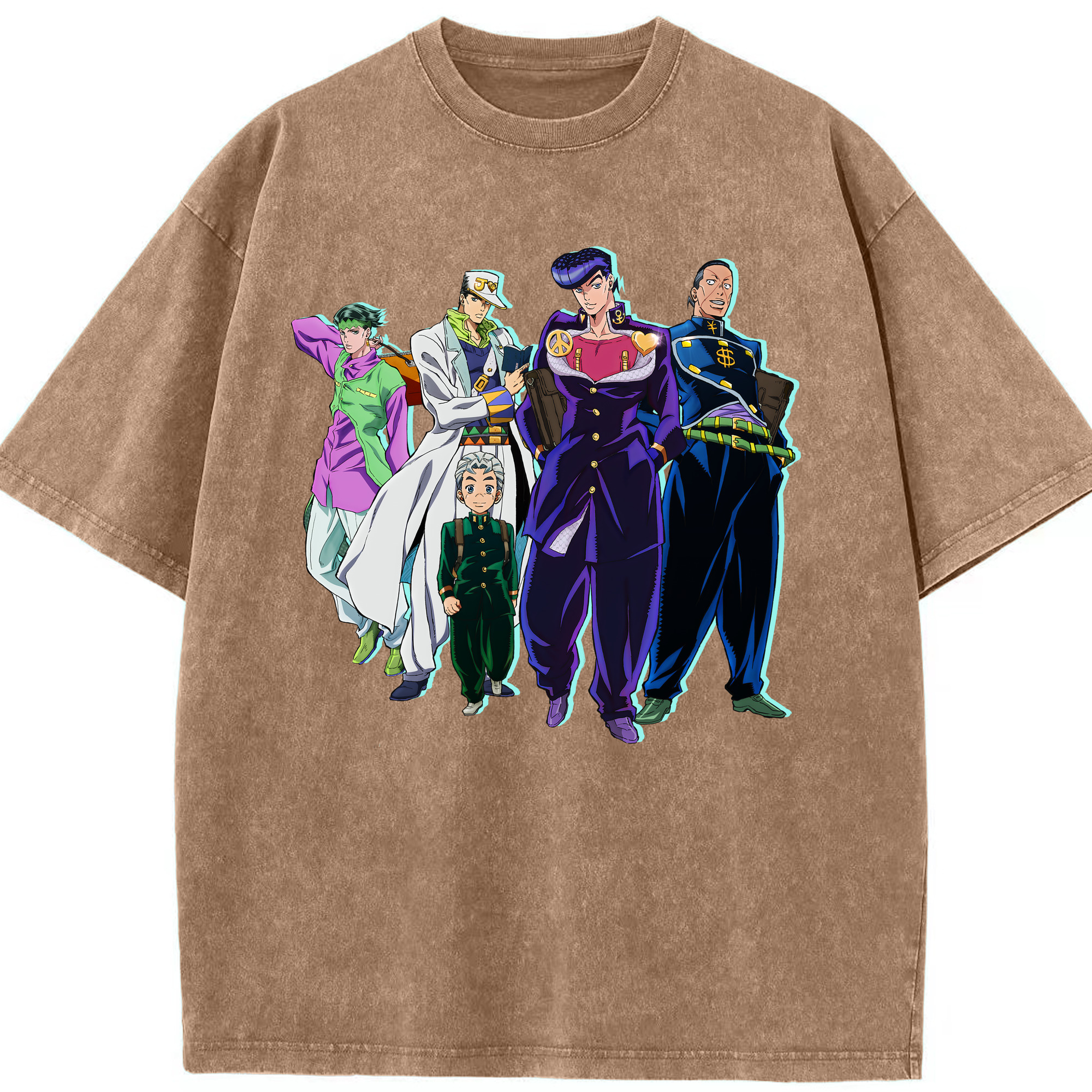 （画像用） ジョジョの奇妙な冒険 JoJo's Bizarre Adventure 綿100% ヴィンテージ風 半袖Tシャツ（フロントプリント）