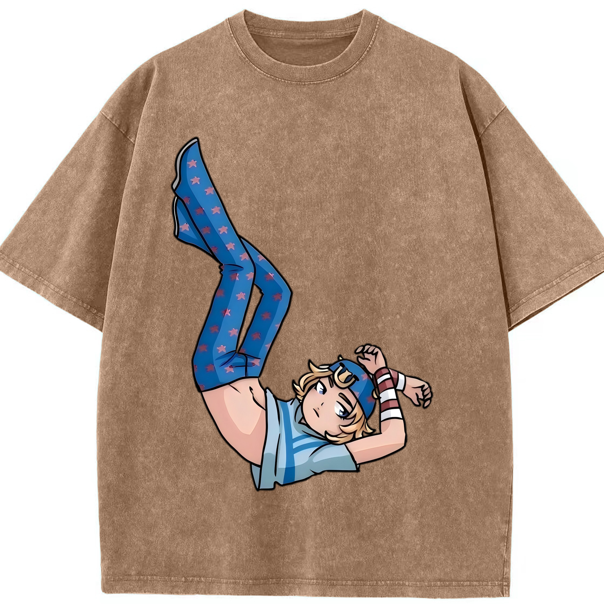 （画像用） ジョジョの奇妙な冒険 グイード?ミスタ JoJo's Bizarre Adventure Guido Mista 綿100% ヴィンテージ風 半袖Tシャツ（フロントプリント）