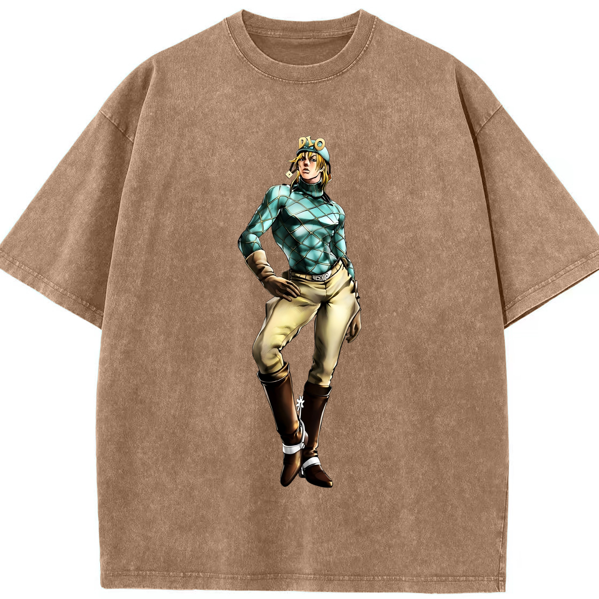 （画像用） ジョジョの奇妙な冒険 ディオ?ブランドー JoJo's Bizarre Adventure Dio Brando 綿100% ヴィンテージ風 半袖Tシャツ（フロントプリント）