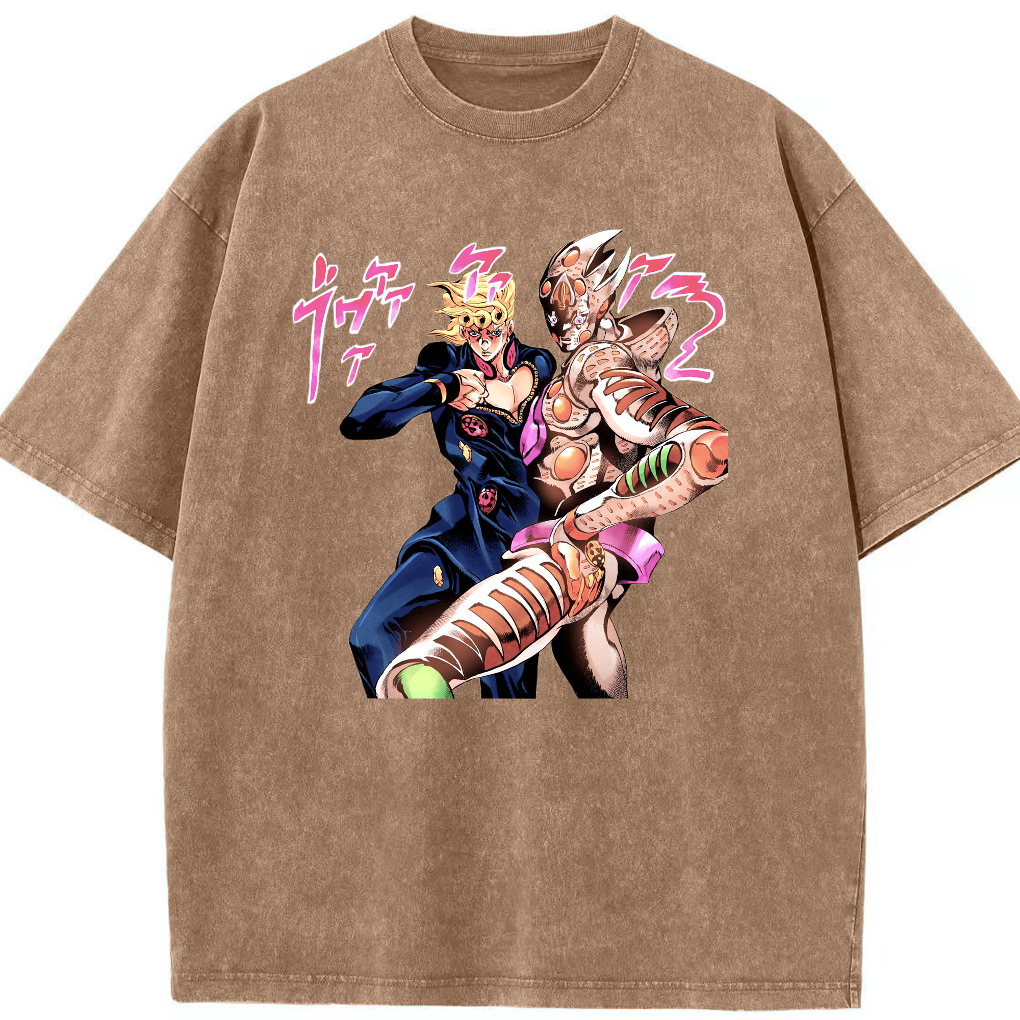 （画像用） ジョジョの奇妙な冒険 ジョルノ?ジョバァーナ JoJo's Bizarre Adventure Giorno Giovanna 綿100% ヴィンテージ風 半袖Tシャツ（フロントプリント）