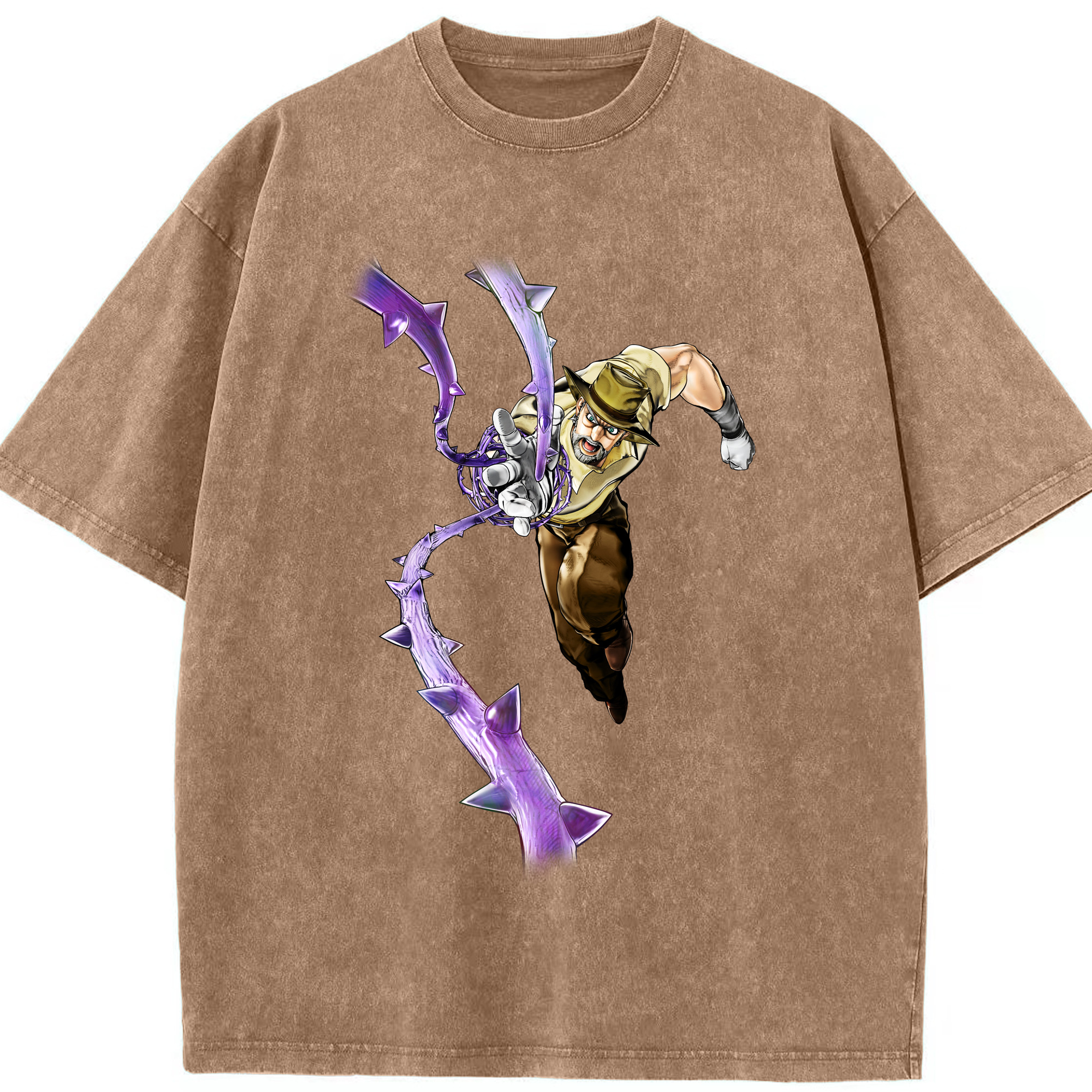 （画像用） ジョジョの奇妙な冒険 ジョセフ?ジョースター JoJo's Bizarre Adventure Joseph Joestar 綿100% ヴィンテージ風 半袖Tシャツ（フロントプリント）
