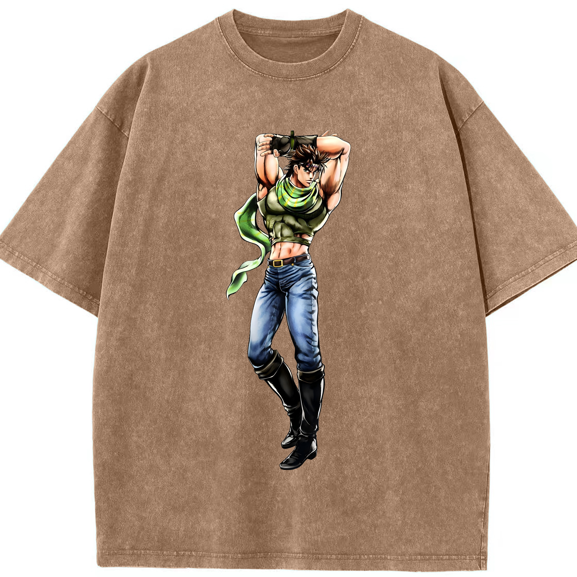 （画像用） ジョジョの奇妙な冒険 ジョセフ?ジョースター JoJo's Bizarre Adventure Joseph Joestar 綿100% ヴィンテージ風 半袖Tシャツ（フロントプリント）