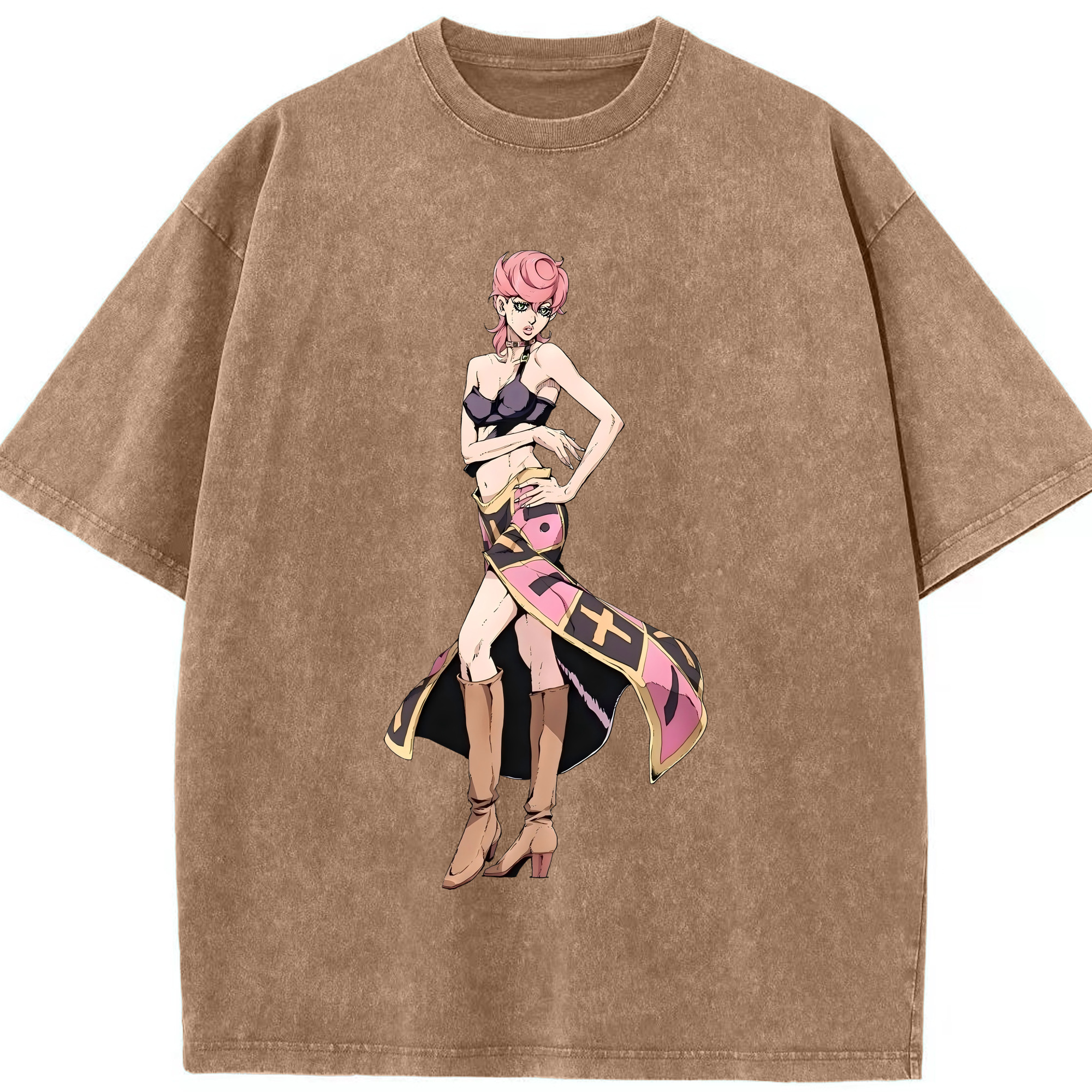 （画像用） ジョジョの奇妙な冒険 トリッシュ?ウナ JoJo's Bizarre Adventure Trish Una 綿100% ヴィンテージ風 半袖Tシャツ（フロントプリント）