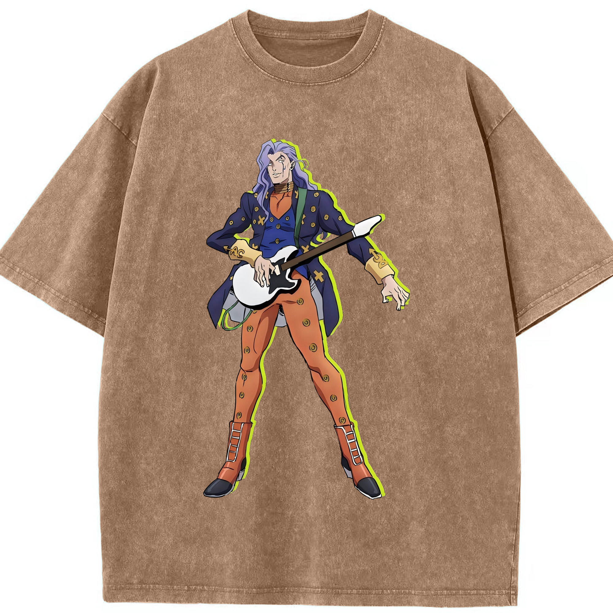 （画像用） ジョジョの奇妙な冒険 おといし あきら JoJo's Bizarre Adventure Akira Otoishi 綿100% ヴィンテージ風 半袖Tシャツ（フロントプリント）