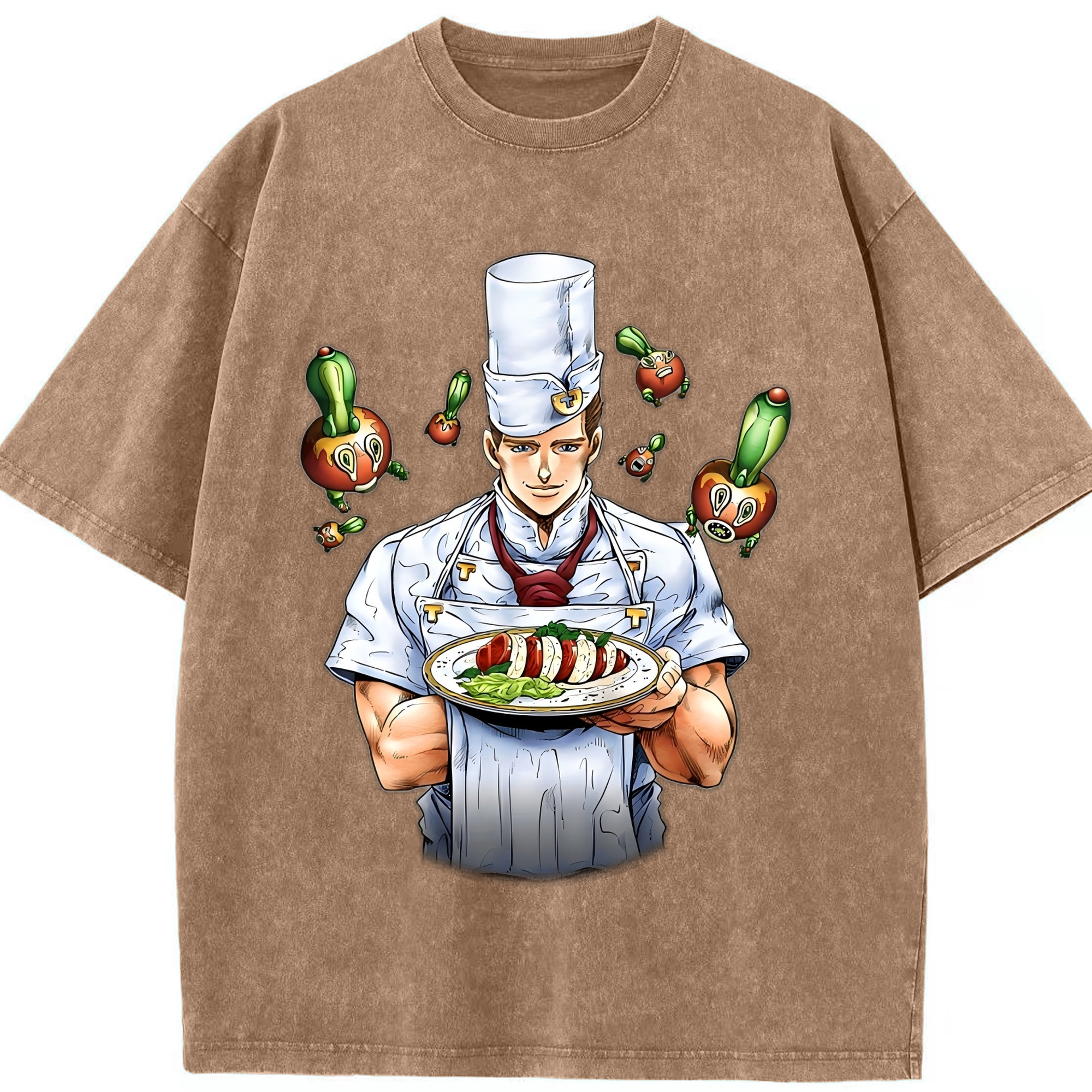 （画像用） ジョジョの奇妙な冒険 Tonio Trussardi JoJo's Bizarre Adventure トニオ?トラッサルディ 綿100% ヴィンテージ風 半袖Tシャツ（フロントプリント）