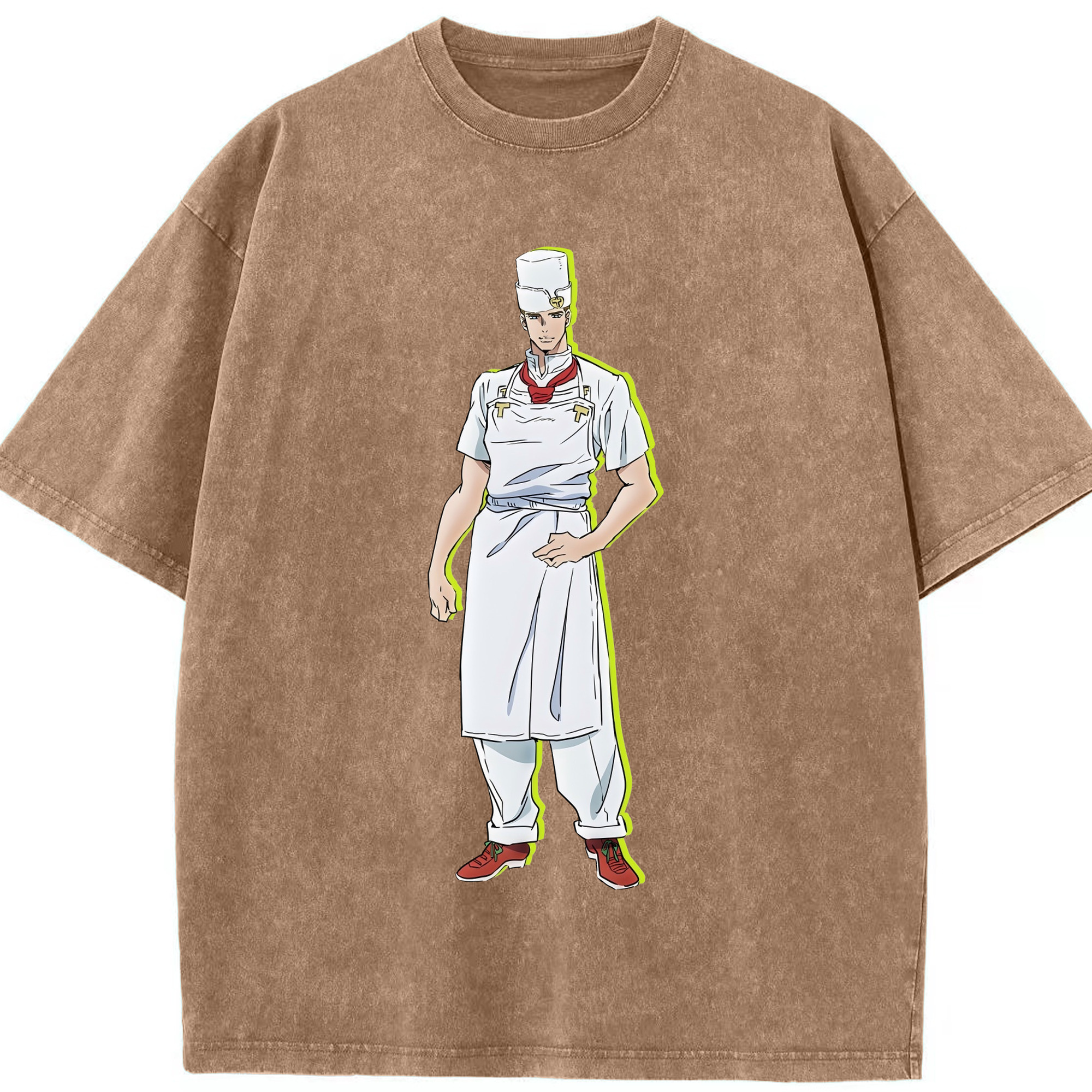 （画像用） ジョジョの奇妙な冒険 Tonio Trussardi JoJo's Bizarre Adventure トニオ?トラッサルディ 綿100% ヴィンテージ風 半袖Tシャツ（フロントプリント）