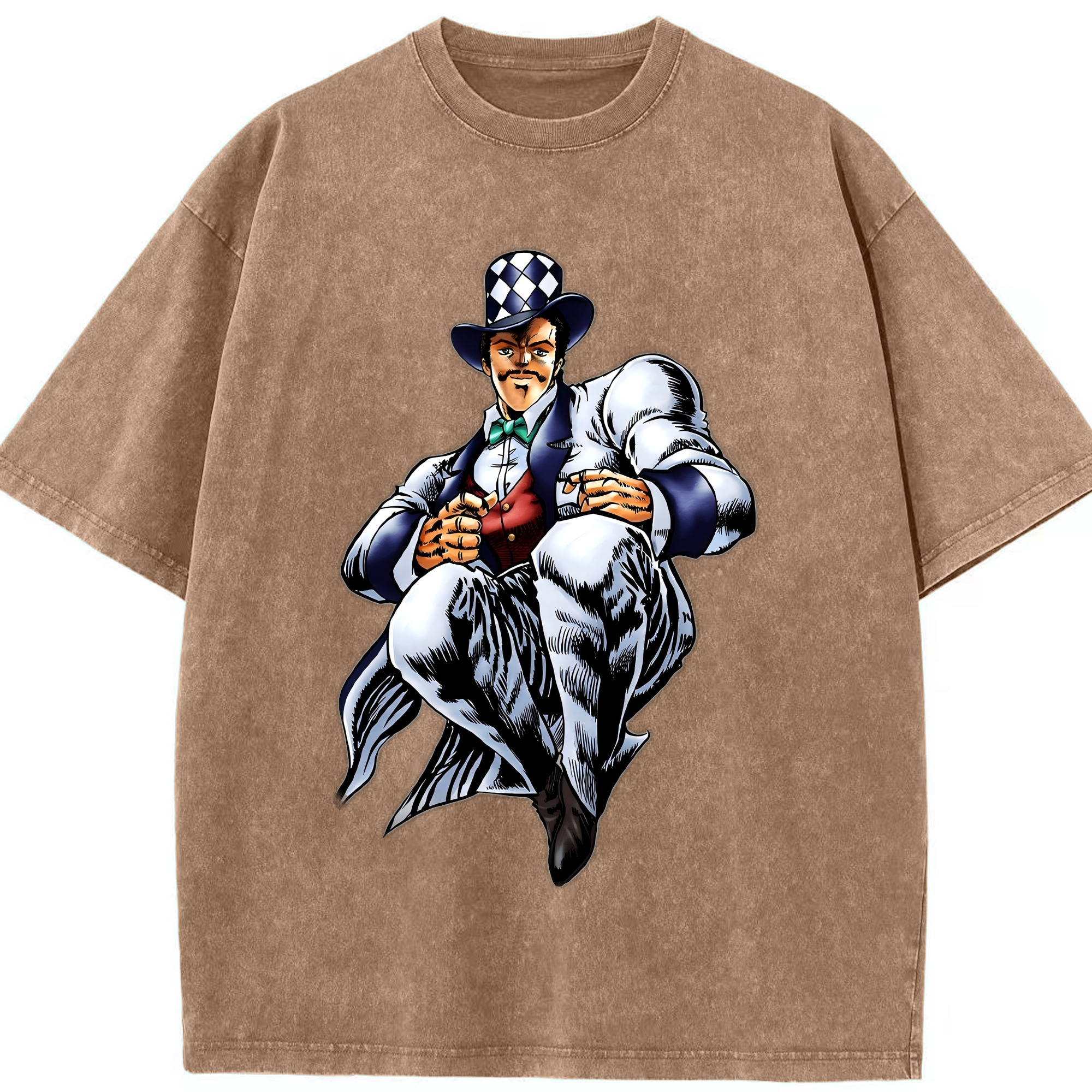 （画像用） ジョジョの奇妙な冒険 ウィル?アントニオ?ツェペリ JoJo's Bizarre Adventure Will Anthonio Zeppeli 綿100% ヴィンテージ風 半袖Tシャツ（フロントプリント）