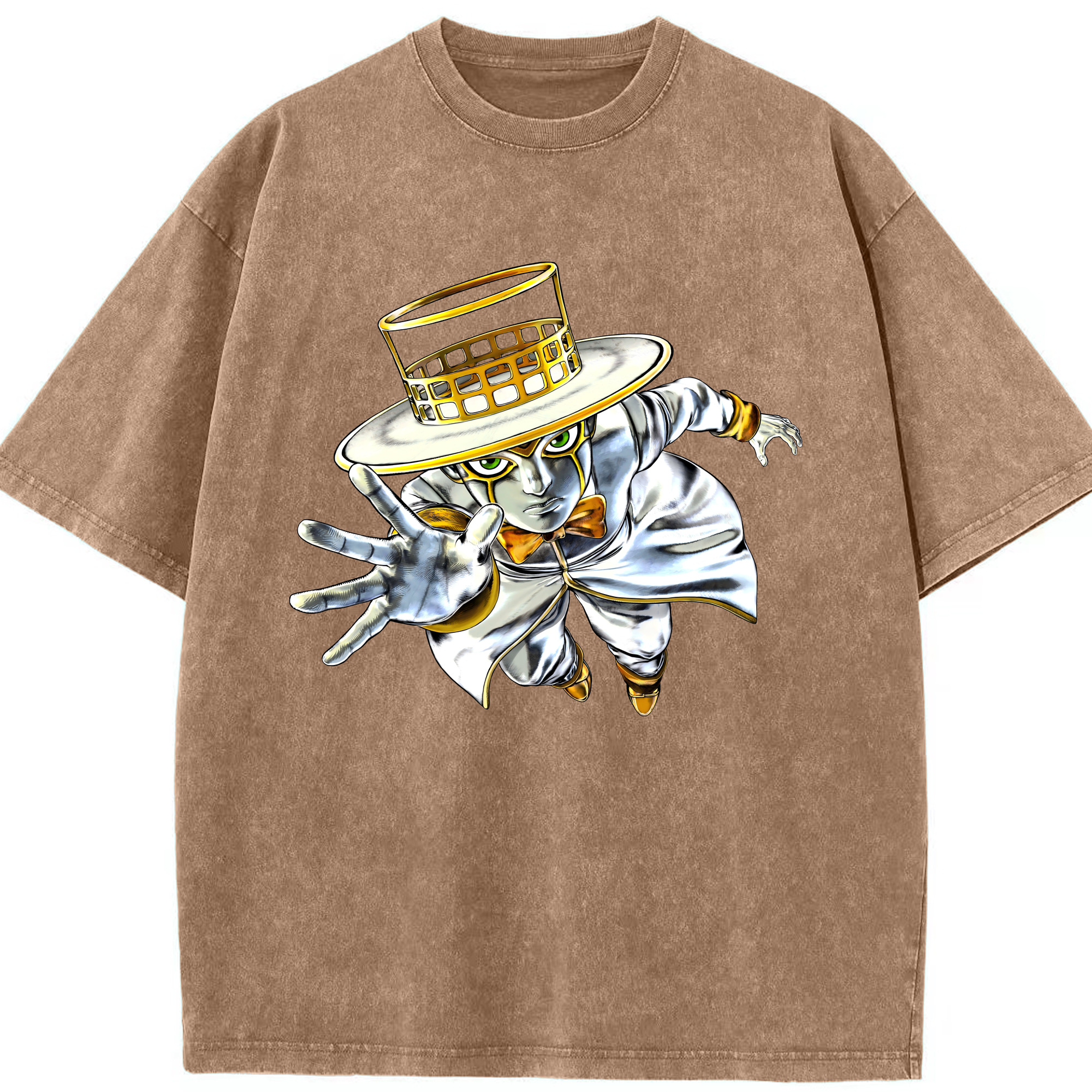 （画像用） ジョジョの奇妙な冒険 岸辺 露伴（きしべ ろはん） JoJo's Bizarre Adventure Rohan Kishibe 綿100% ヴィンテージ風 半袖Tシャツ（フロントプリント）