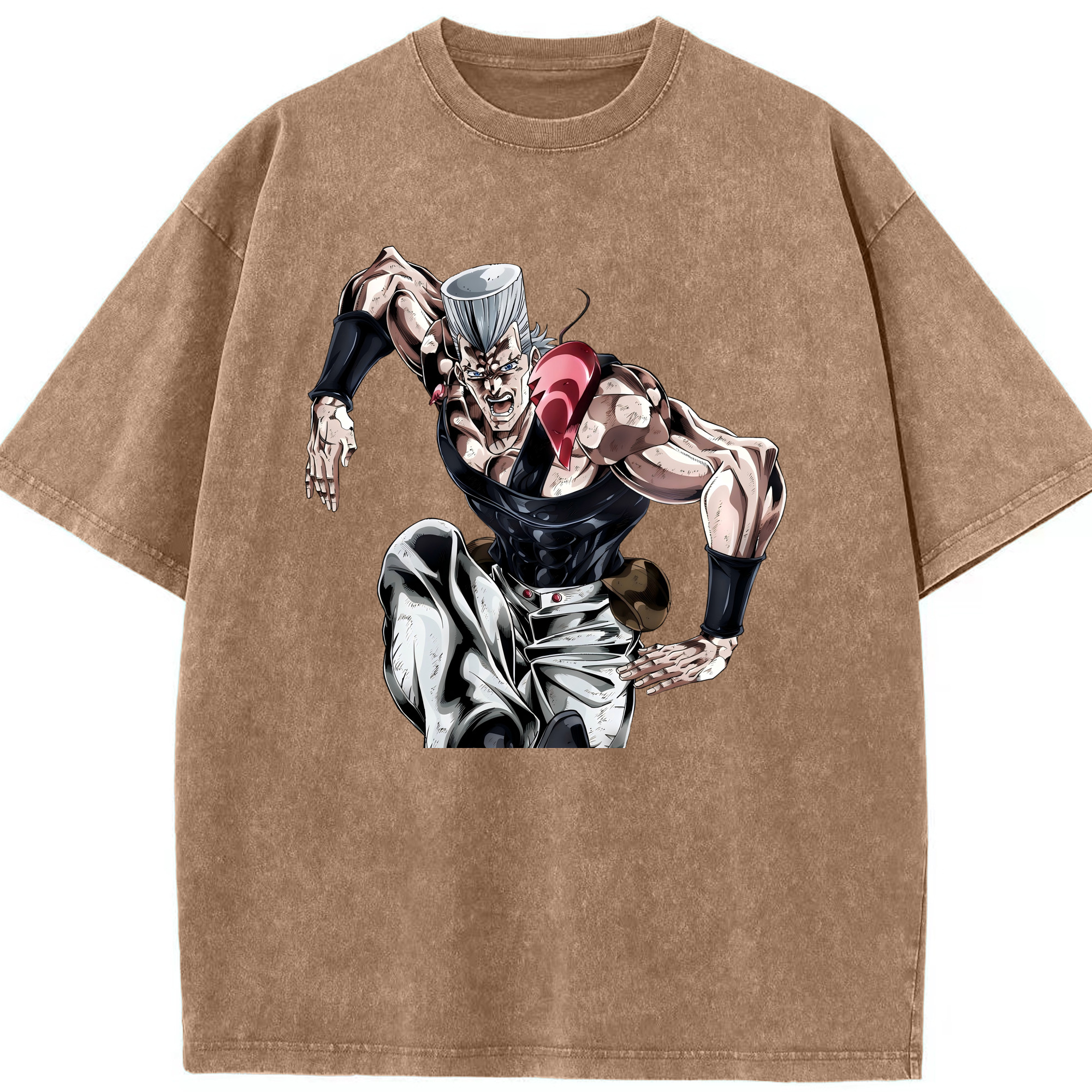 （画像用） ジョジョの奇妙な冒険 ジャン＝ピエール?ポルナレフ JoJo's Bizarre Adventure Jan Pierre Polnareff 綿100% ヴィンテージ風 半袖Tシャツ（フロントプリント）