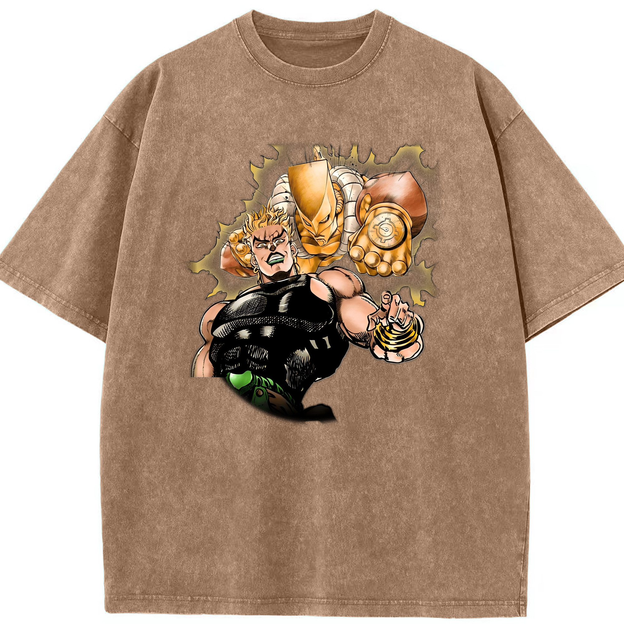 （画像用） ジョジョの奇妙な冒険 ディオ?ブランドー JoJo's Bizarre Adventure Dio Brando 綿100% ヴィンテージ風 半袖Tシャツ（フロントプリント）