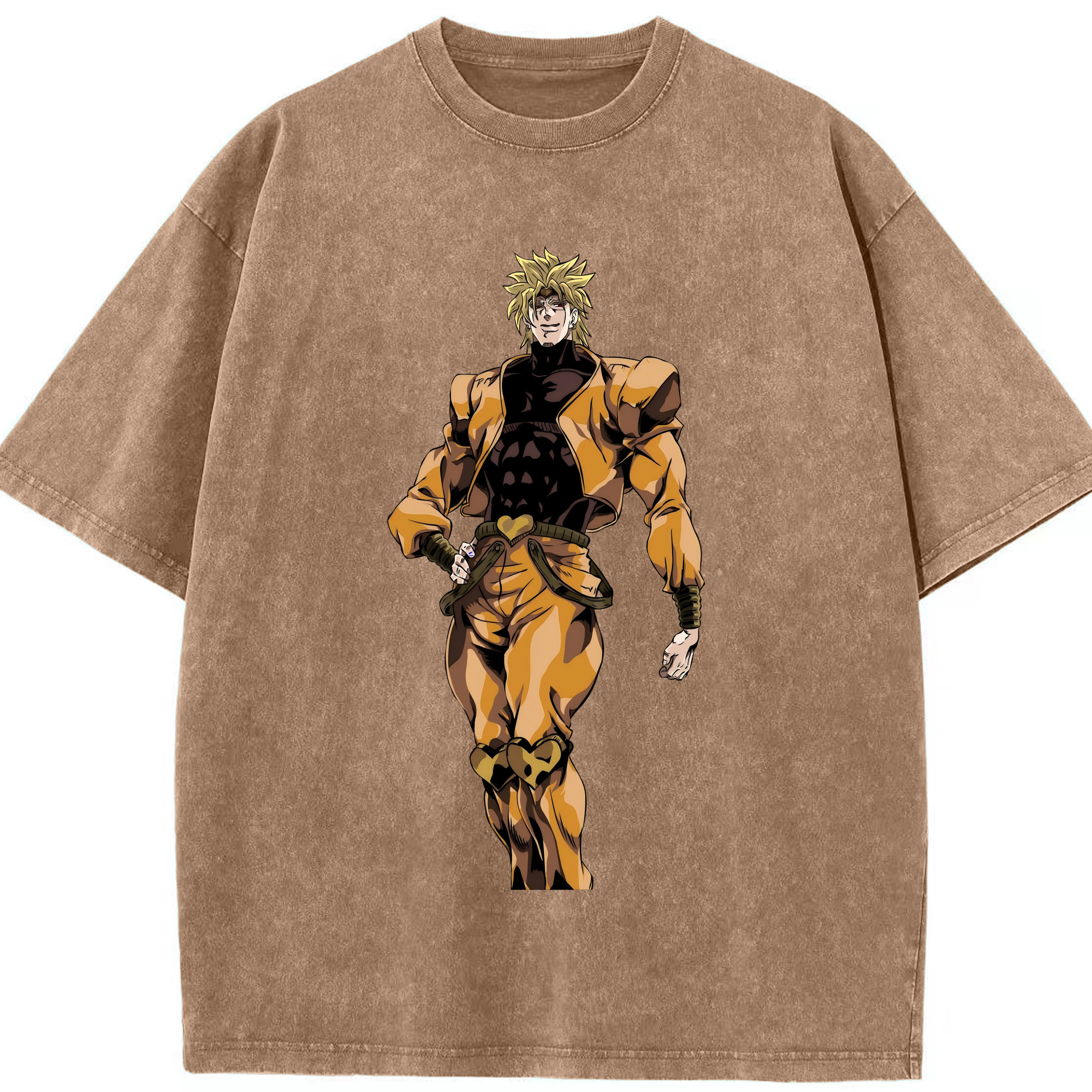 （画像用） ジョジョの奇妙な冒険 ディオ?ブランドー JoJo's Bizarre Adventure Dio Brando 綿100% ヴィンテージ風 半袖Tシャツ（フロントプリント）