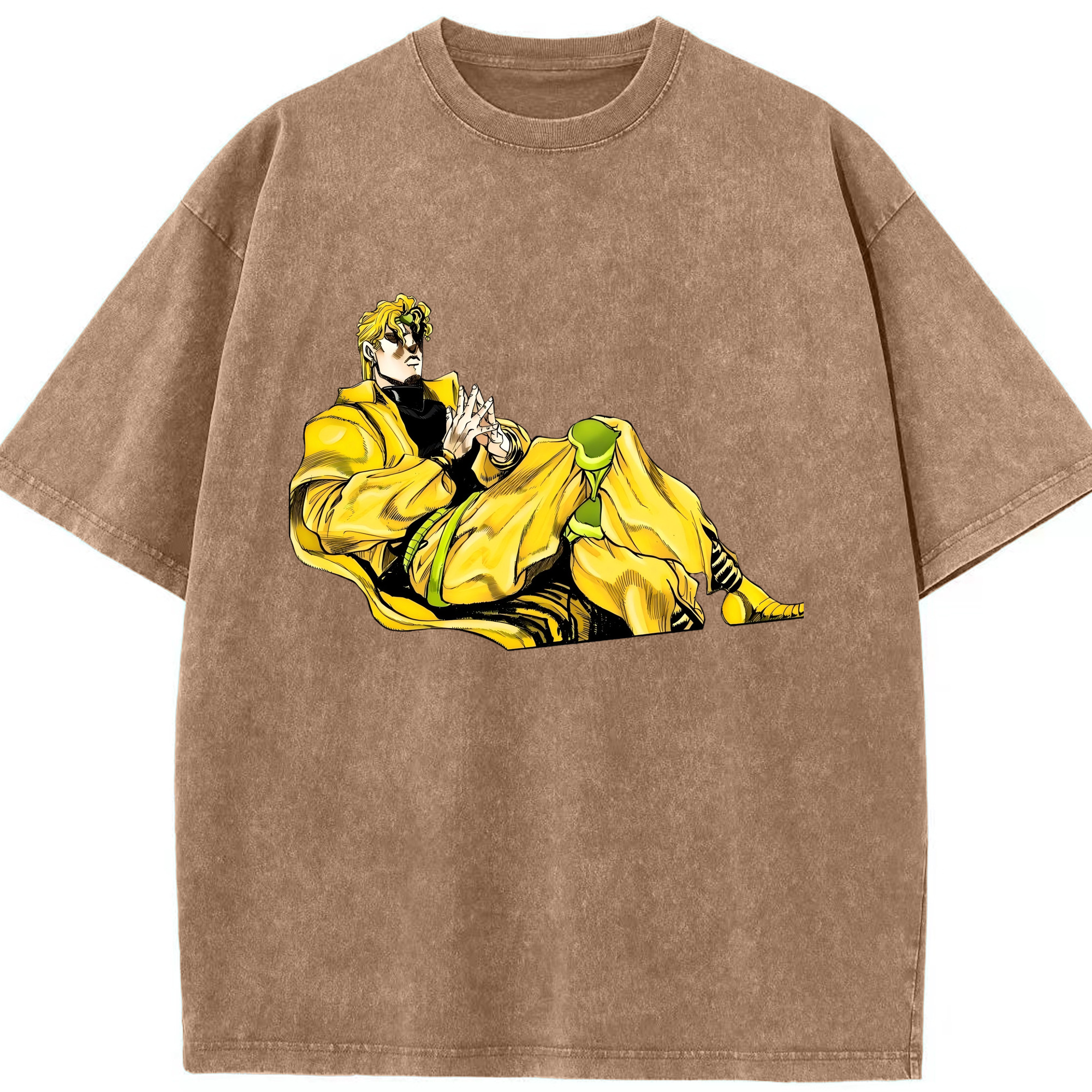 （画像用） ジョジョの奇妙な冒険 ディオ?ブランドー JoJo's Bizarre Adventure Dio Brando 綿100% ヴィンテージ風 半袖Tシャツ（フロントプリント）