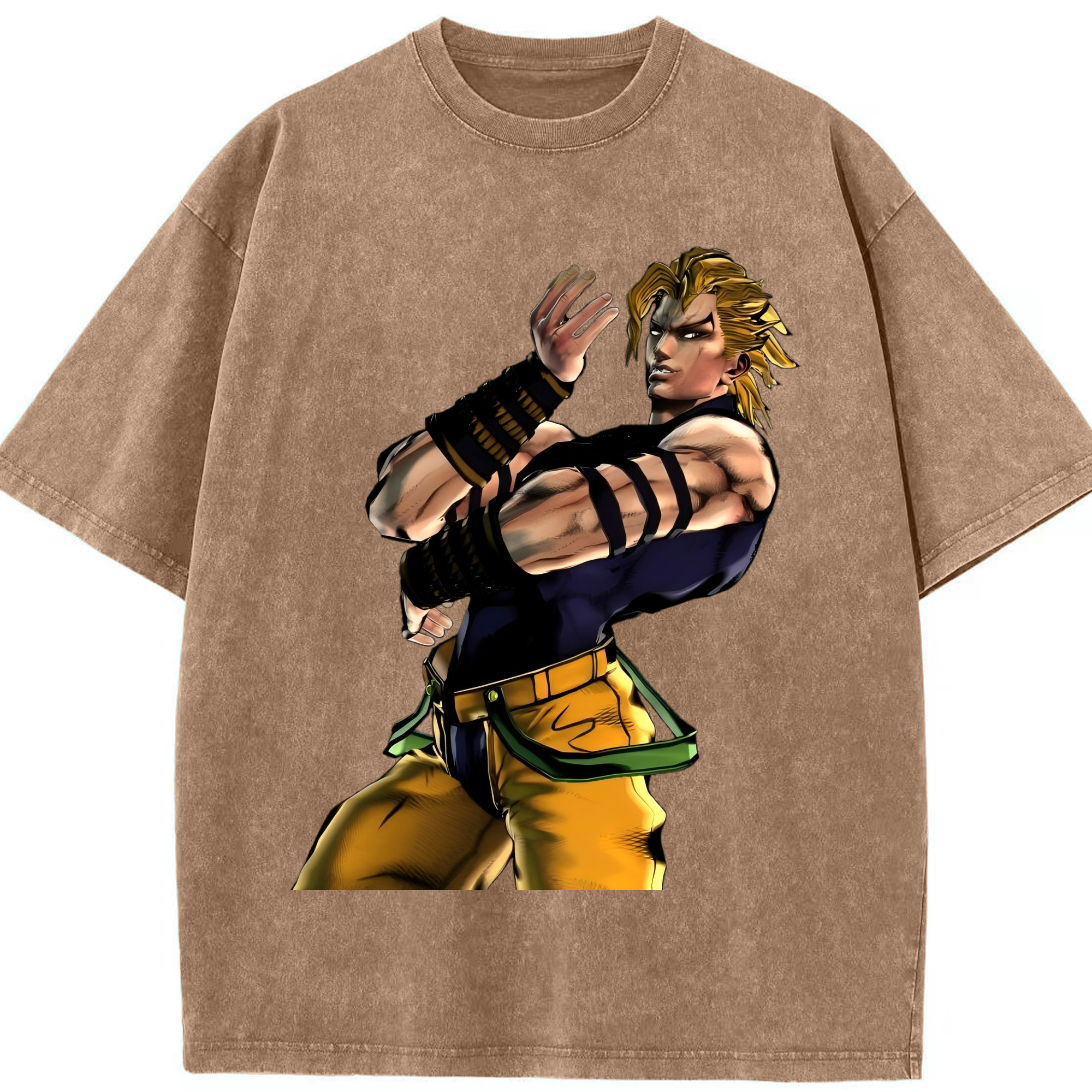 （画像用） ジョジョの奇妙な冒険 ディオ?ブランドー JoJo's Bizarre Adventure Dio Brando 綿100% ヴィンテージ風 半袖Tシャツ（フロントプリント）