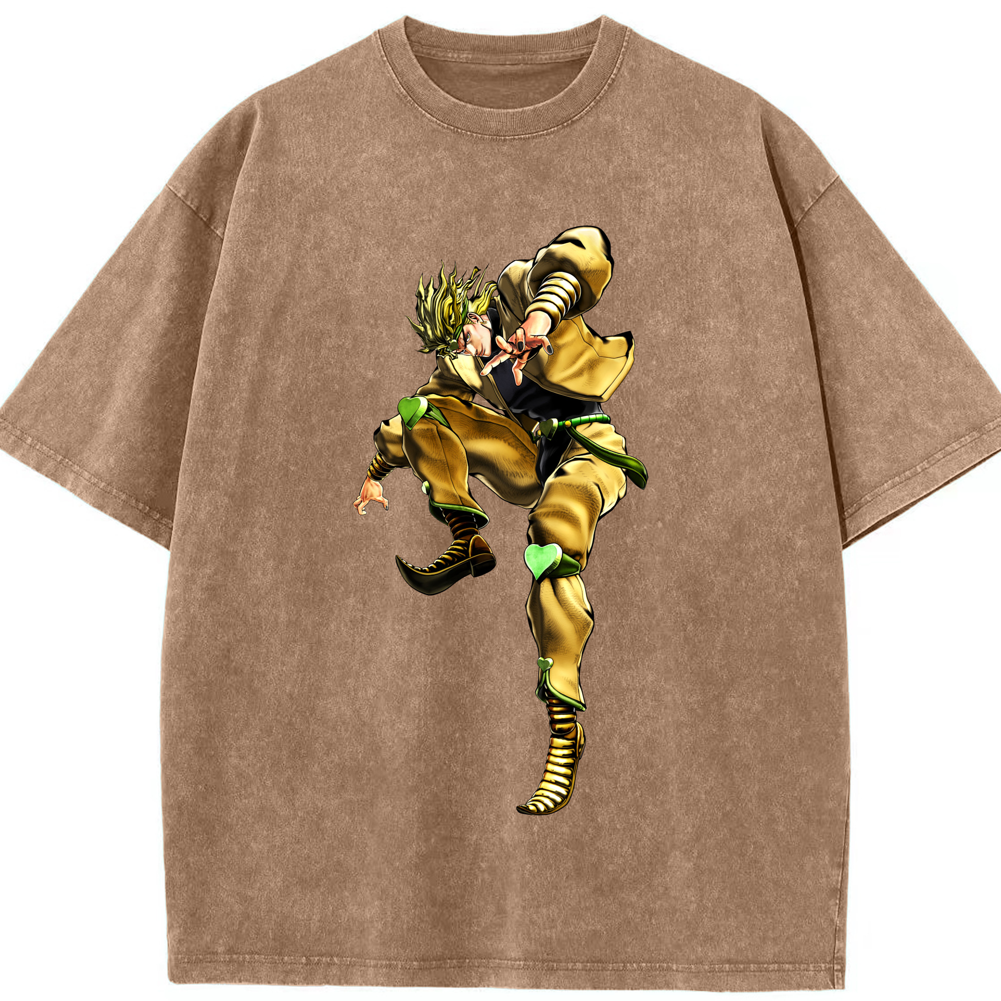 （画像用） ジョジョの奇妙な冒険 ディオ?ブランドー JoJo's Bizarre Adventure Dio Brando 綿100% ヴィンテージ風 半袖Tシャツ（フロントプリント）