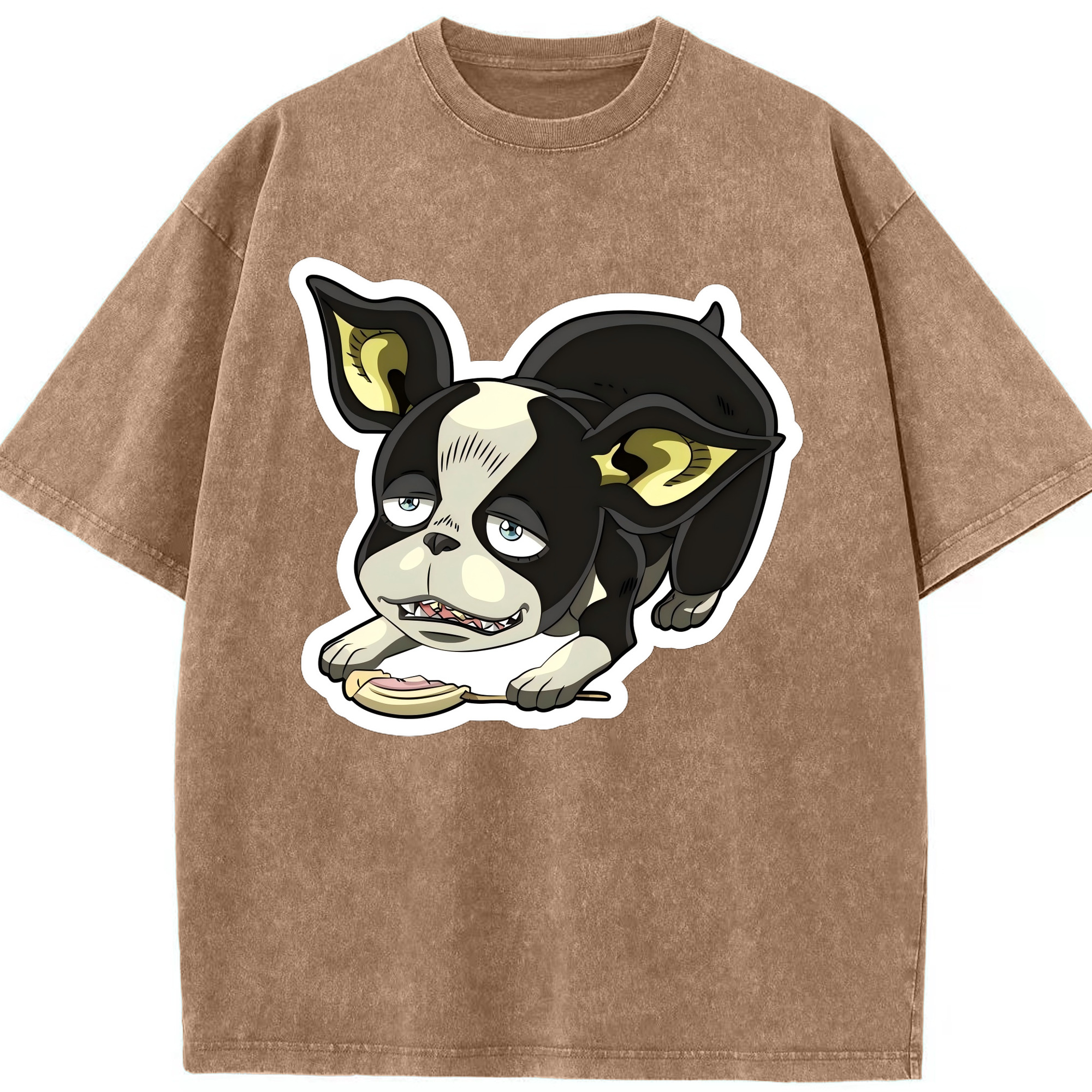 （画像用） ジョジョの奇妙な冒険 イギー JoJo's Bizarre Adventure Iggy 綿100% ヴィンテージ風 半袖Tシャツ（フロントプリント）