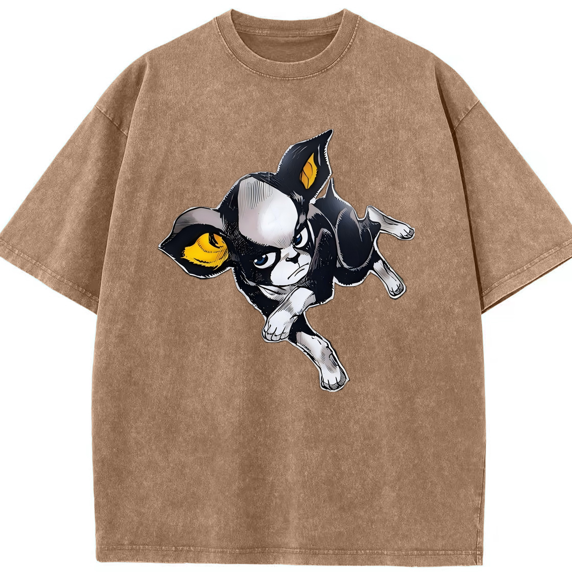 （画像用） ジョジョの奇妙な冒険 イギー JoJo's Bizarre Adventure Iggy 綿100% ヴィンテージ風 半袖Tシャツ（フロントプリント）