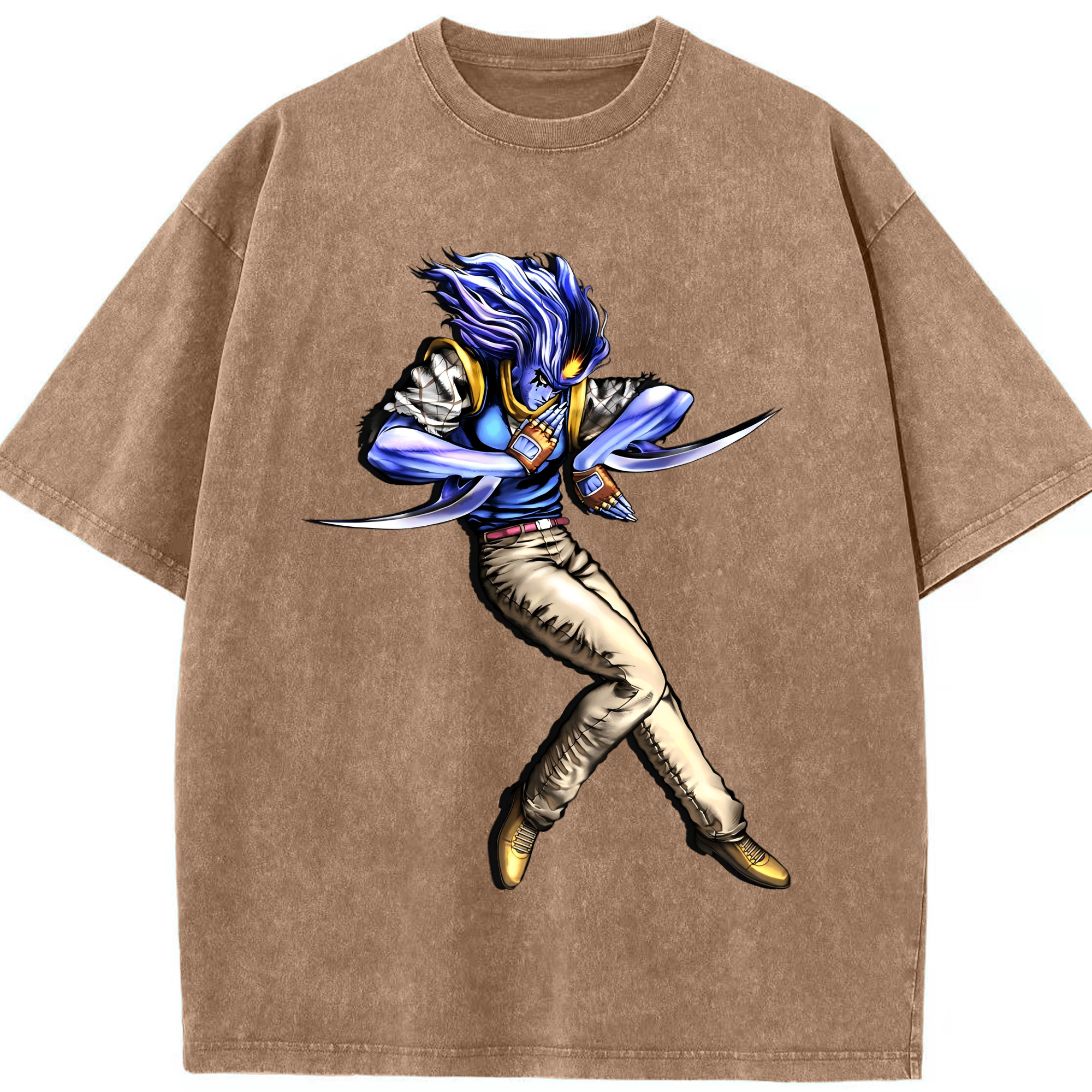 （画像用） ジョジョの奇妙な冒険 JoJo's Bizarre Adventure 綿100% ヴィンテージ風 半袖Tシャツ（フロントプリント）