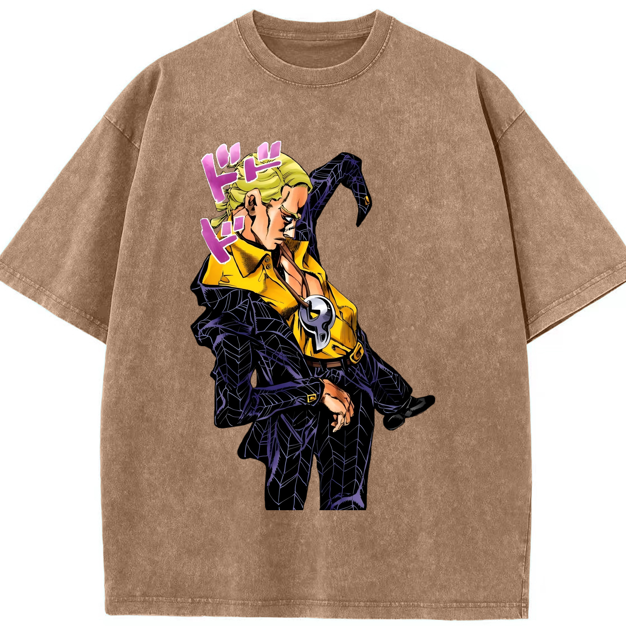 （画像用） ジョジョの奇妙な冒険 プロシュート JoJo's Bizarre Adventure Prosciutto 綿100% ヴィンテージ風 半袖Tシャツ（フロントプリント）