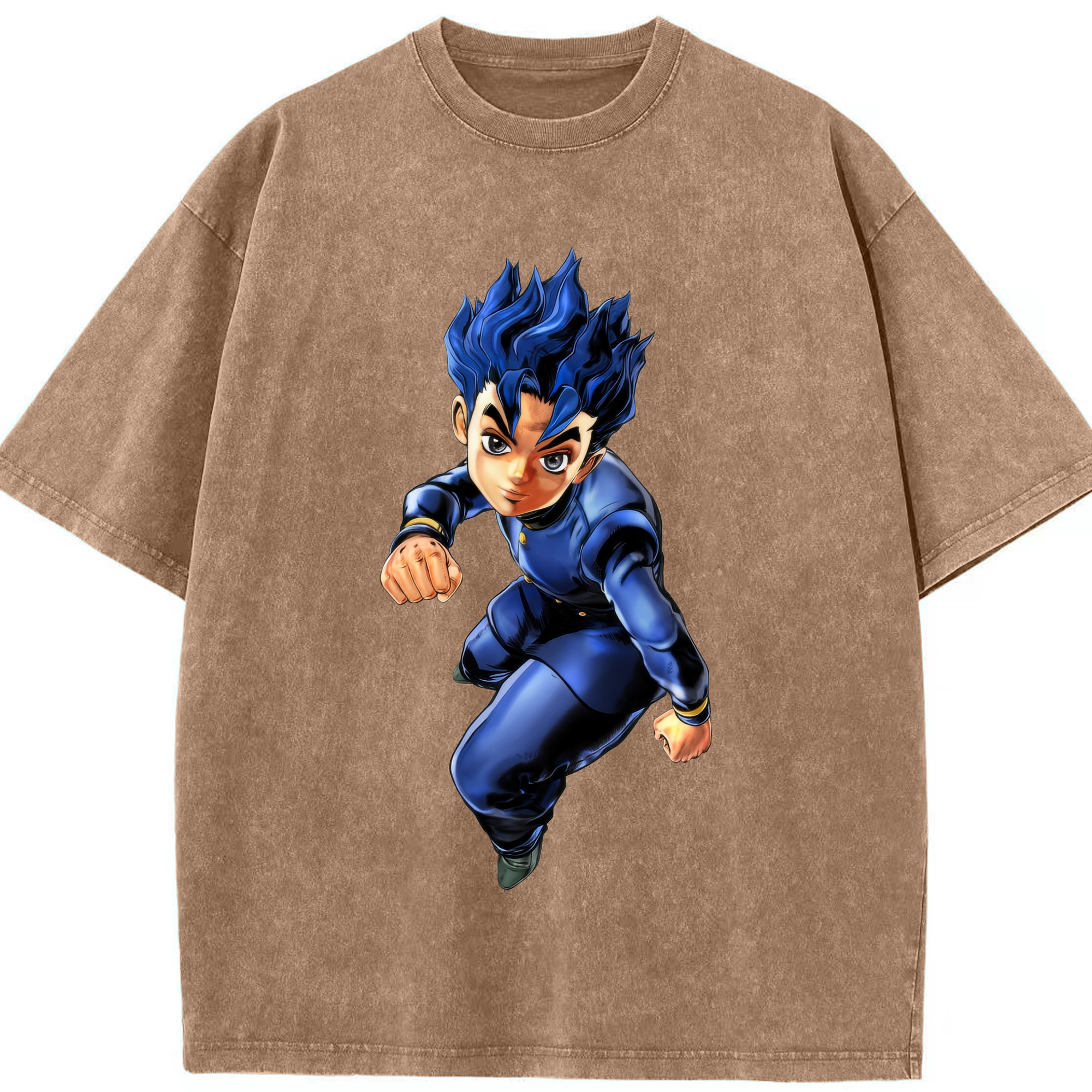 （画像用） ジョジョの奇妙な冒険 広瀨康一 JoJo's Bizarre Adventure Hirose Koichi 綿100% ヴィンテージ風 半袖Tシャツ（フロントプリント）