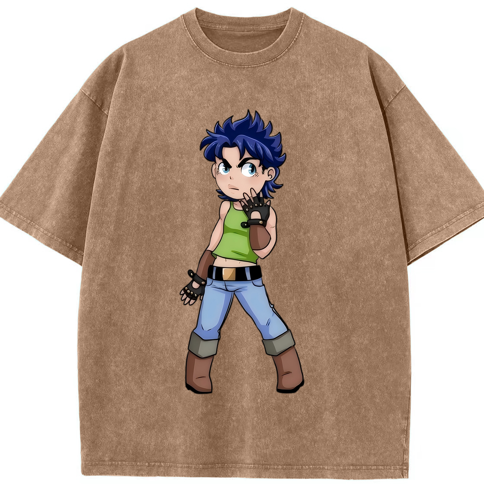 （画像用） ジョジョの奇妙な冒険 広瀨康一 JoJo's Bizarre Adventure Hirose Koichi 綿100% ヴィンテージ風 半袖Tシャツ（フロントプリント）