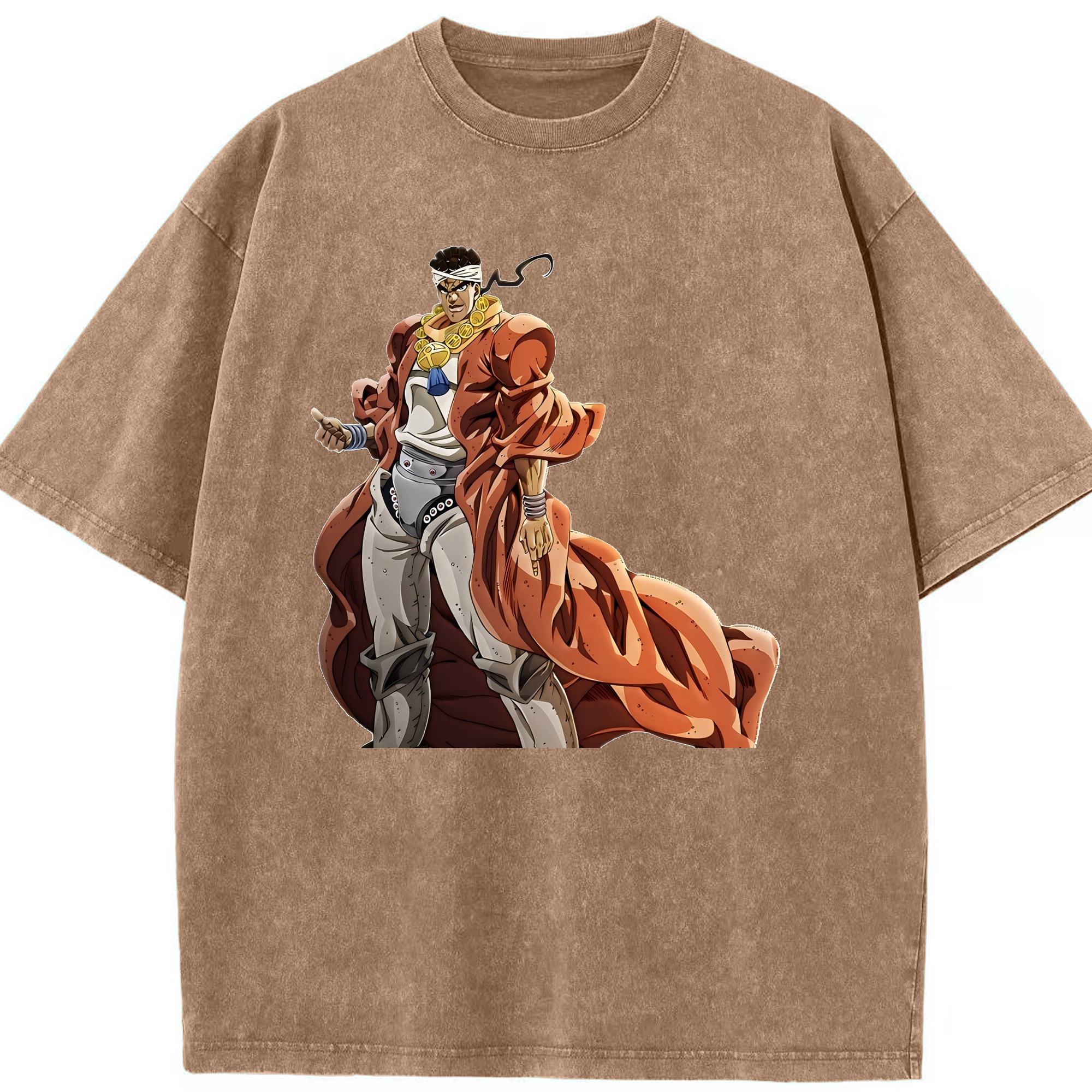 （画像用） ジョジョの奇妙な冒険 ムハンマド?アブドゥル JoJo's Bizarre Adventure Muhammad Avdol 綿100% ヴィンテージ風 半袖Tシャツ（フロントプリント）