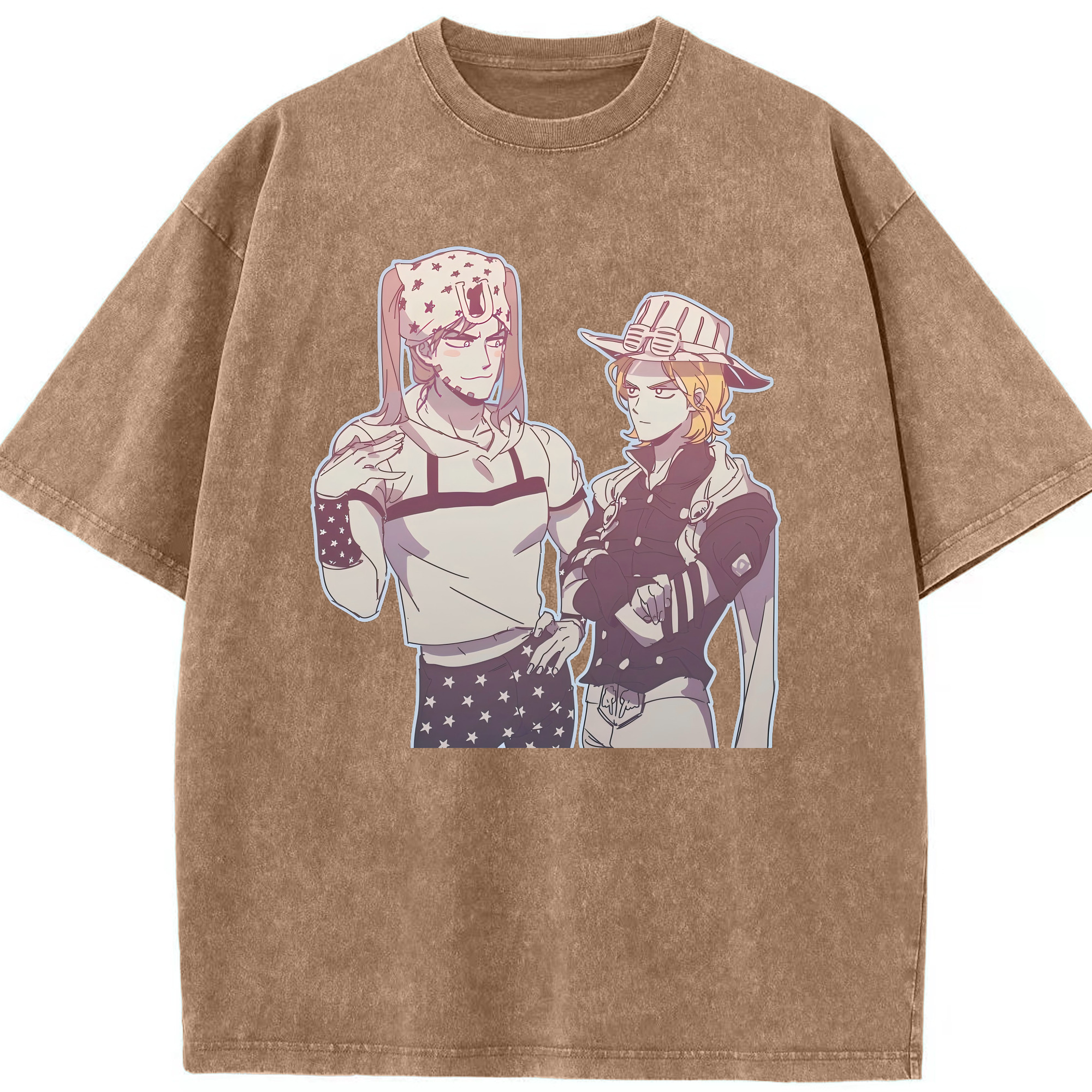 （画像用） ジョジョの奇妙な冒険 JoJo's Bizarre Adventure 綿100% ヴィンテージ風 半袖Tシャツ（フロントプリント）