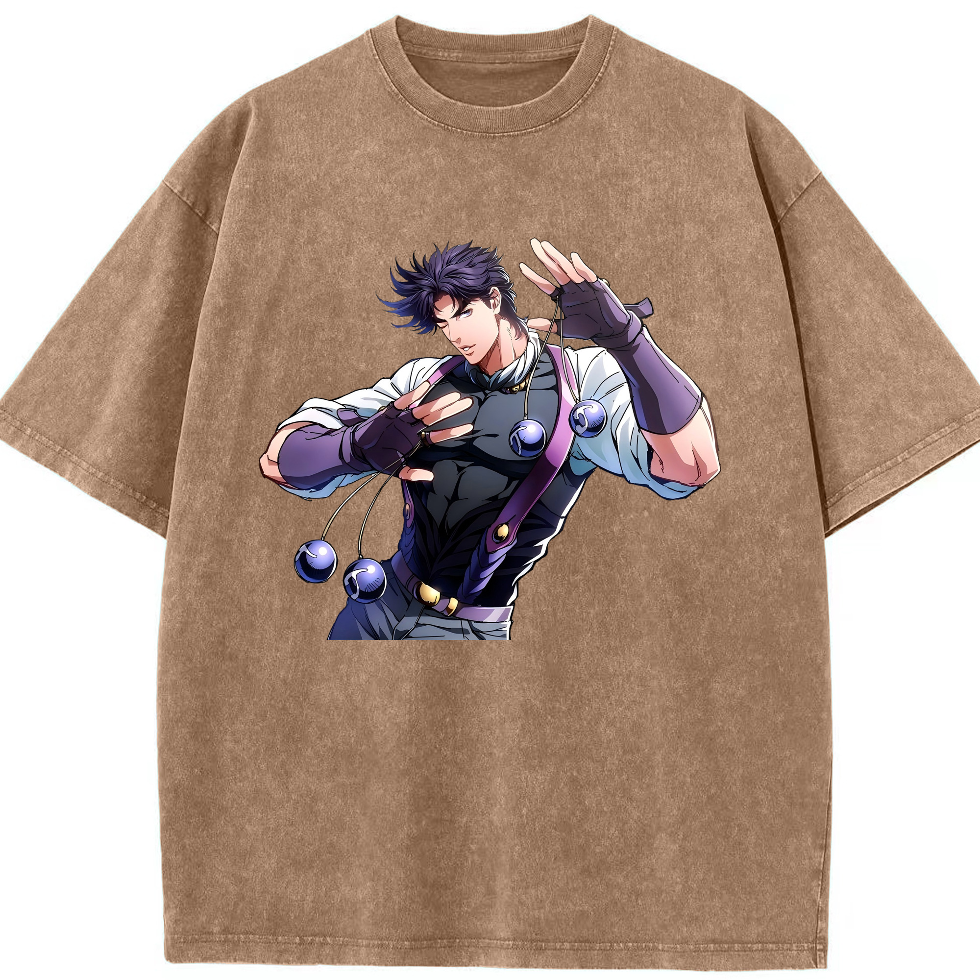 （画像用） ジョジョの奇妙な冒険 JoJo's Bizarre Adventure 綿100% ヴィンテージ風 半袖Tシャツ（フロントプリント）