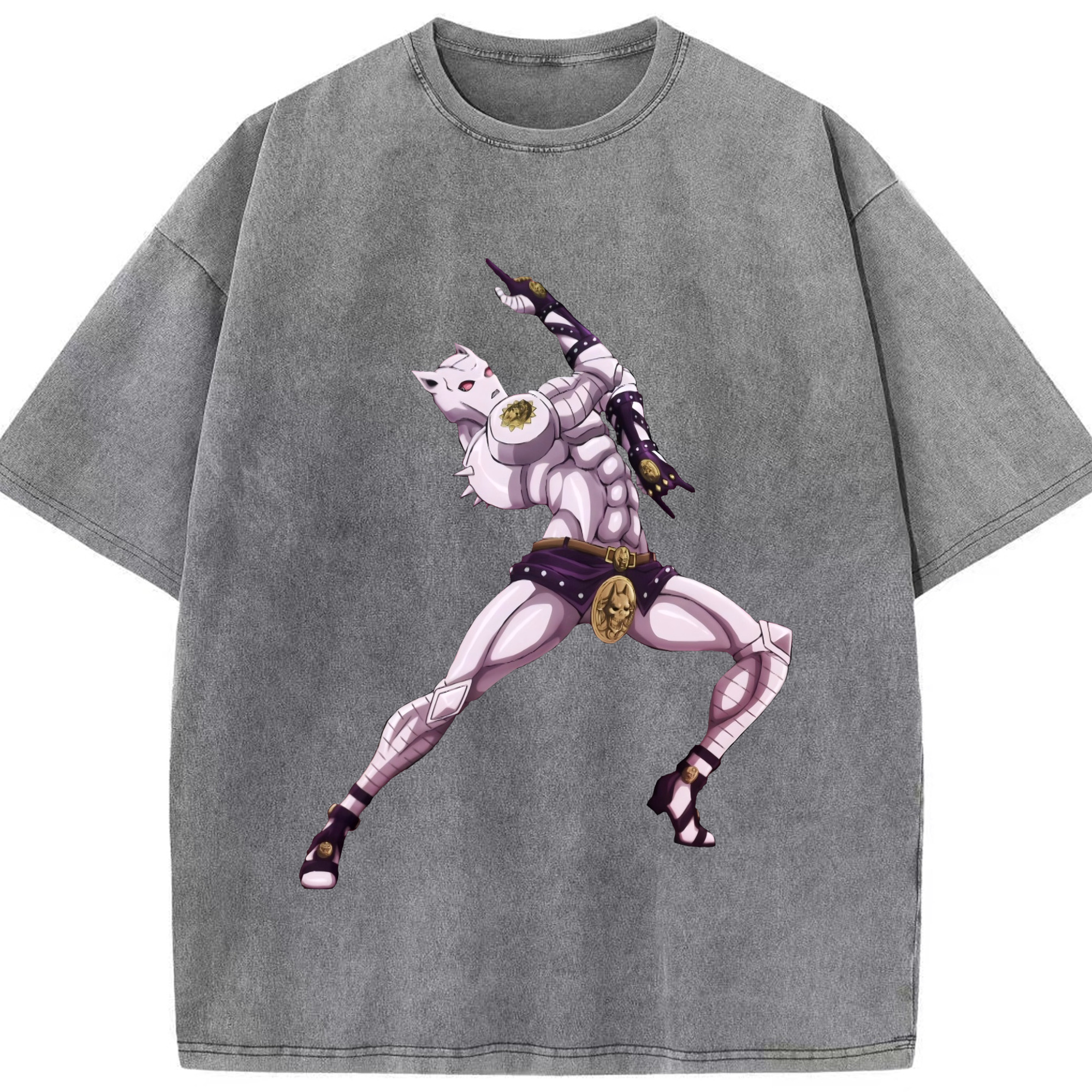 （画像用） ジョジョの奇妙な冒険 きら よしかげ JoJo's Bizarre Adventure Kira Yoshikage 綿100% ヴィンテージ風 半袖Tシャツ（フロントプリント）