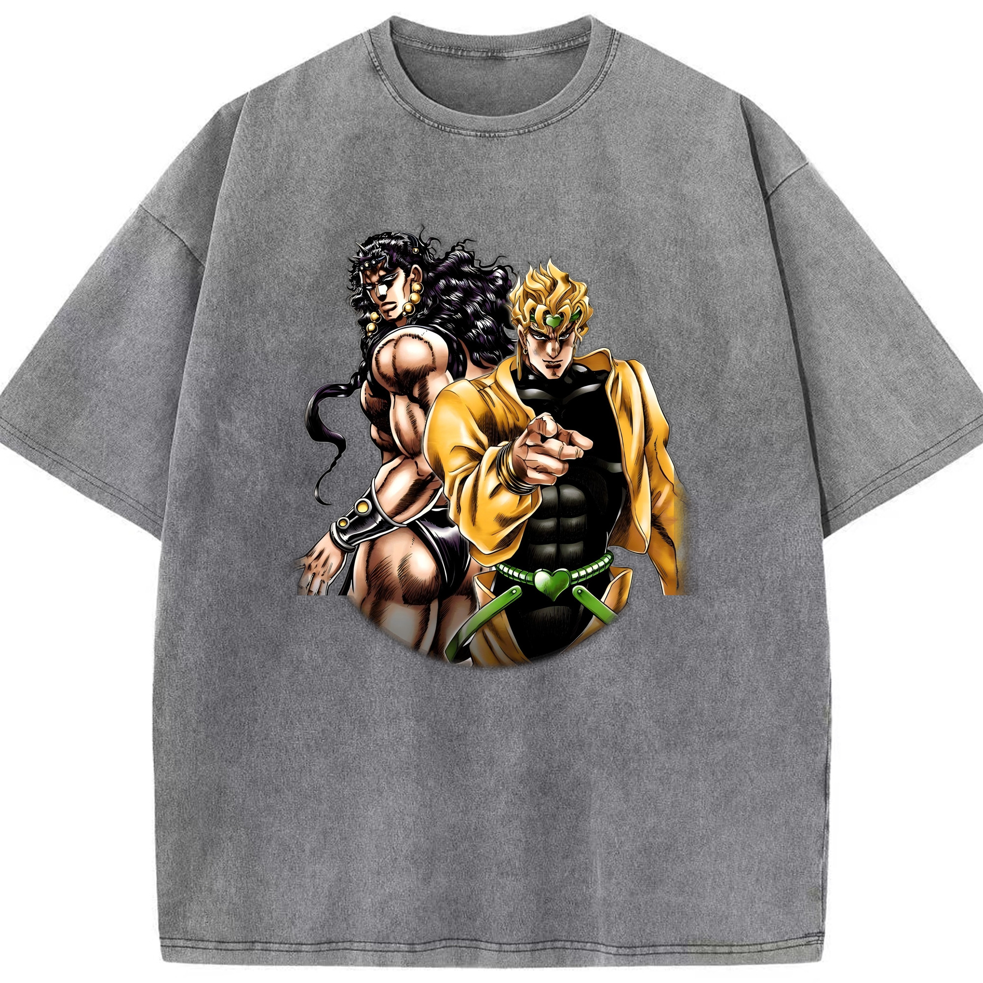 （画像用） ジョジョの奇妙な冒険 ディオ?ブランドー JoJo's Bizarre Adventure Dio Brando 綿100% ヴィンテージ風 半袖Tシャツ（フロントプリント）