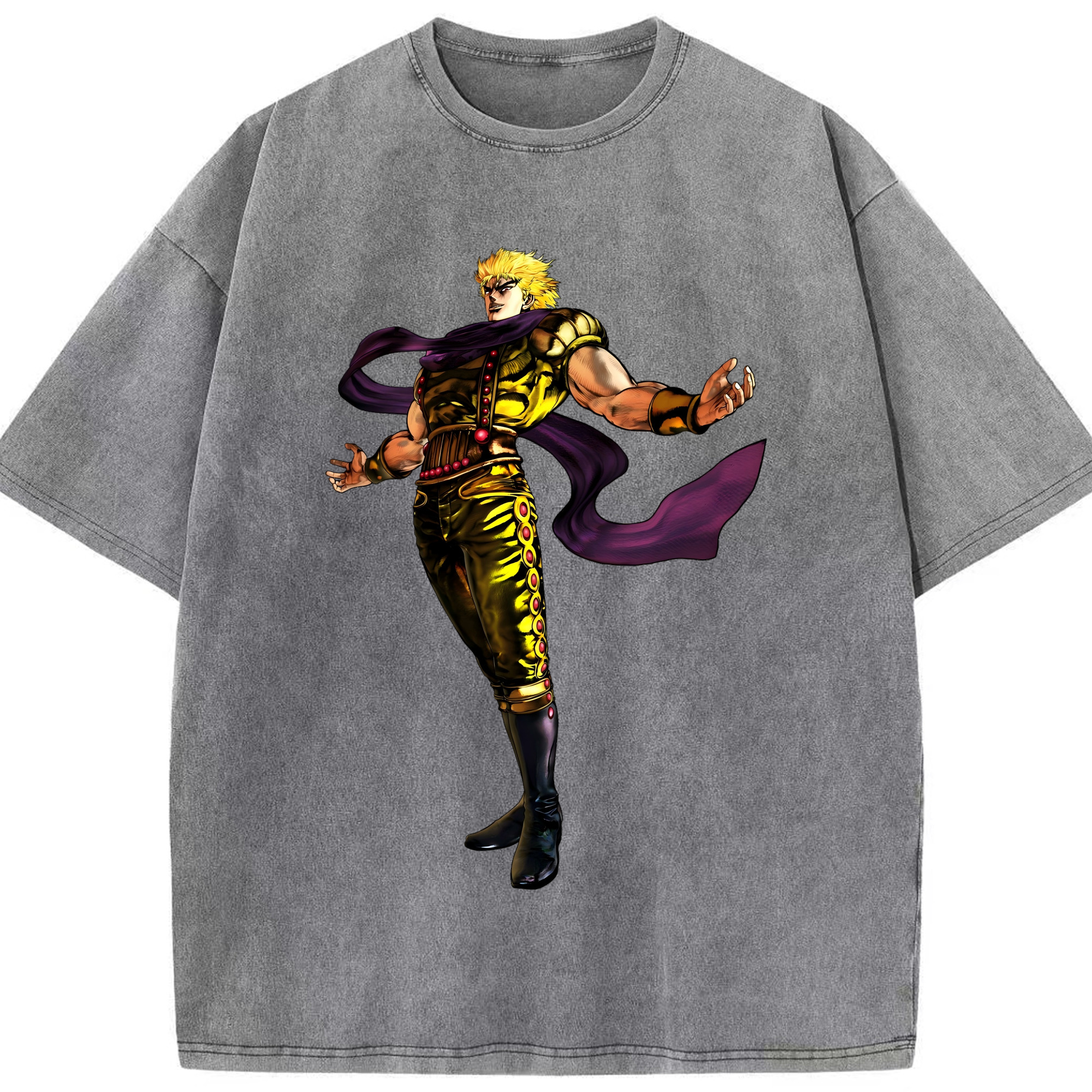 （画像用） ジョジョの奇妙な冒険 ディオ?ブランドー JoJo's Bizarre Adventure Dio Brando 綿100% ヴィンテージ風 半袖Tシャツ（フロントプリント）