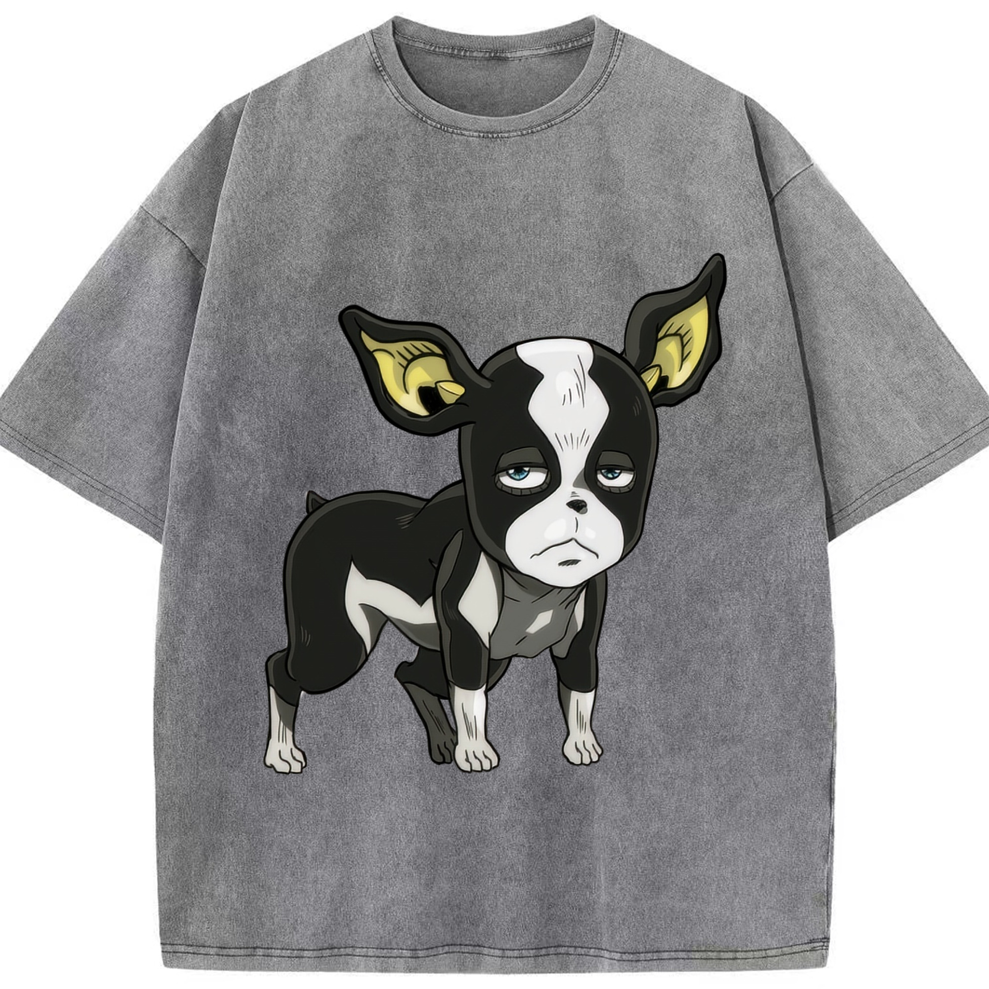 （画像用） ジョジョの奇妙な冒険 イギー JoJo's Bizarre Adventure Iggy 綿100% ヴィンテージ風 半袖Tシャツ（フロントプリント）