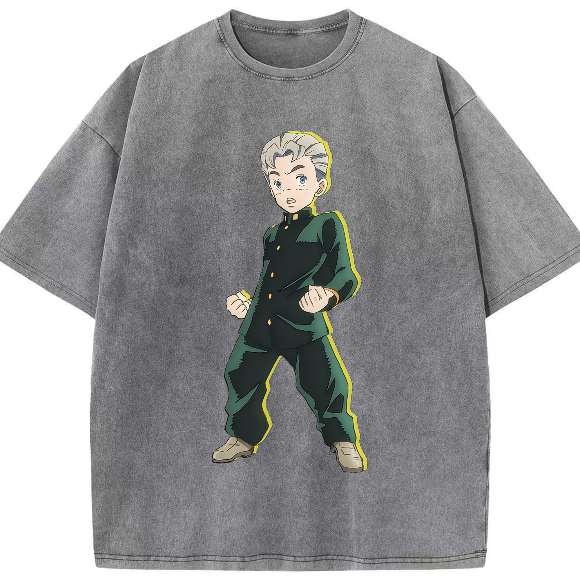 （画像用） ジョジョの奇妙な冒険 広瀨康一 JoJo's Bizarre Adventure Hirose Koichi 綿100% ヴィンテージ風 半袖Tシャツ（フロントプリント）