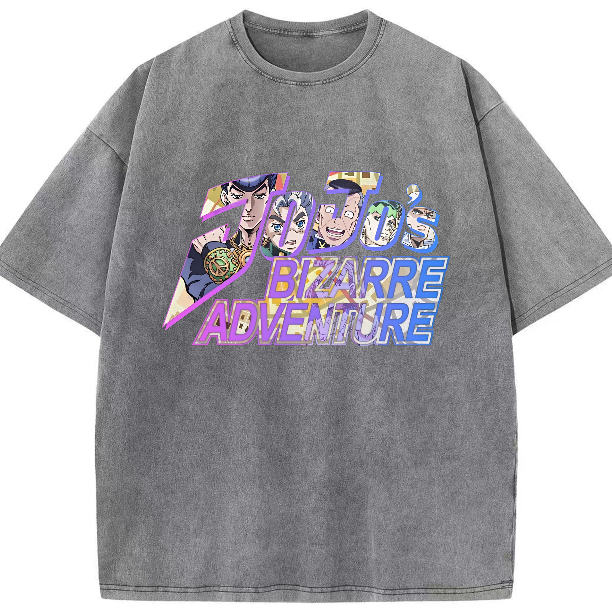 （画像用） ジョジョの奇妙な冒険 JoJo's Bizarre Adventure 綿100% ヴィンテージ風 半袖Tシャツ（フロントプリント）