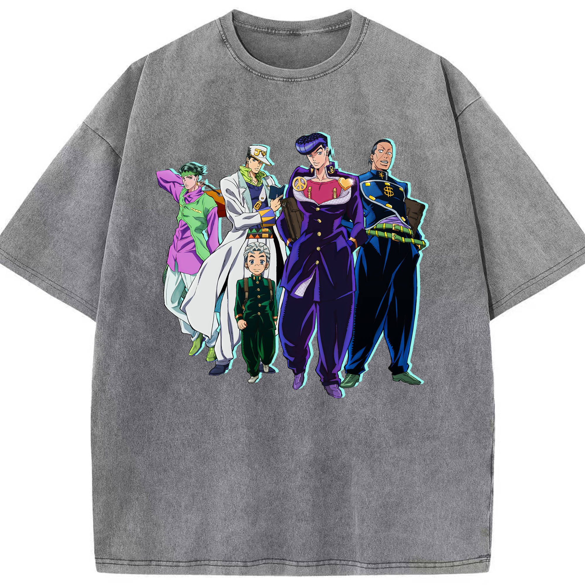 （画像用） ジョジョの奇妙な冒険 JoJo's Bizarre Adventure 綿100% ヴィンテージ風 半袖Tシャツ（フロントプリント）