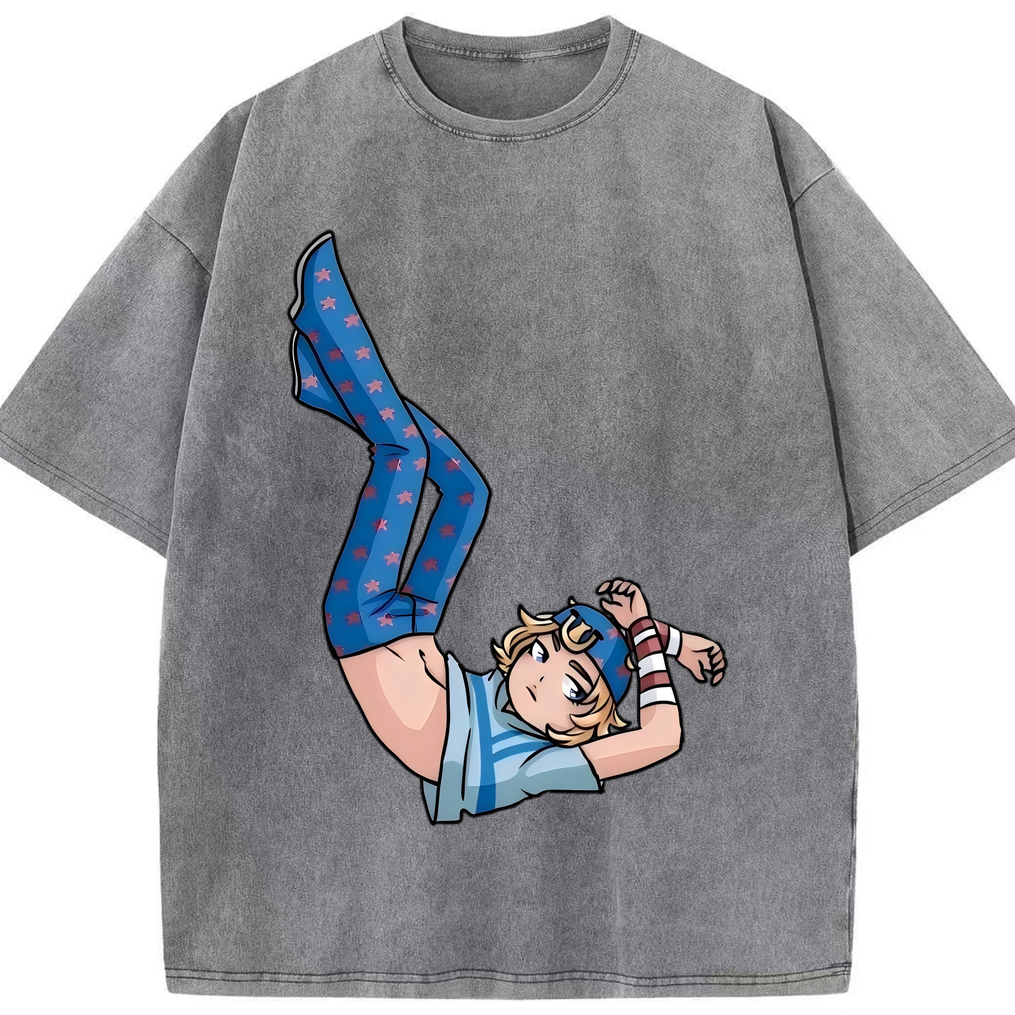 （画像用） ジョジョの奇妙な冒険 グイード?ミスタ JoJo's Bizarre Adventure Guido Mista 綿100% ヴィンテージ風 半袖Tシャツ（フロントプリント）