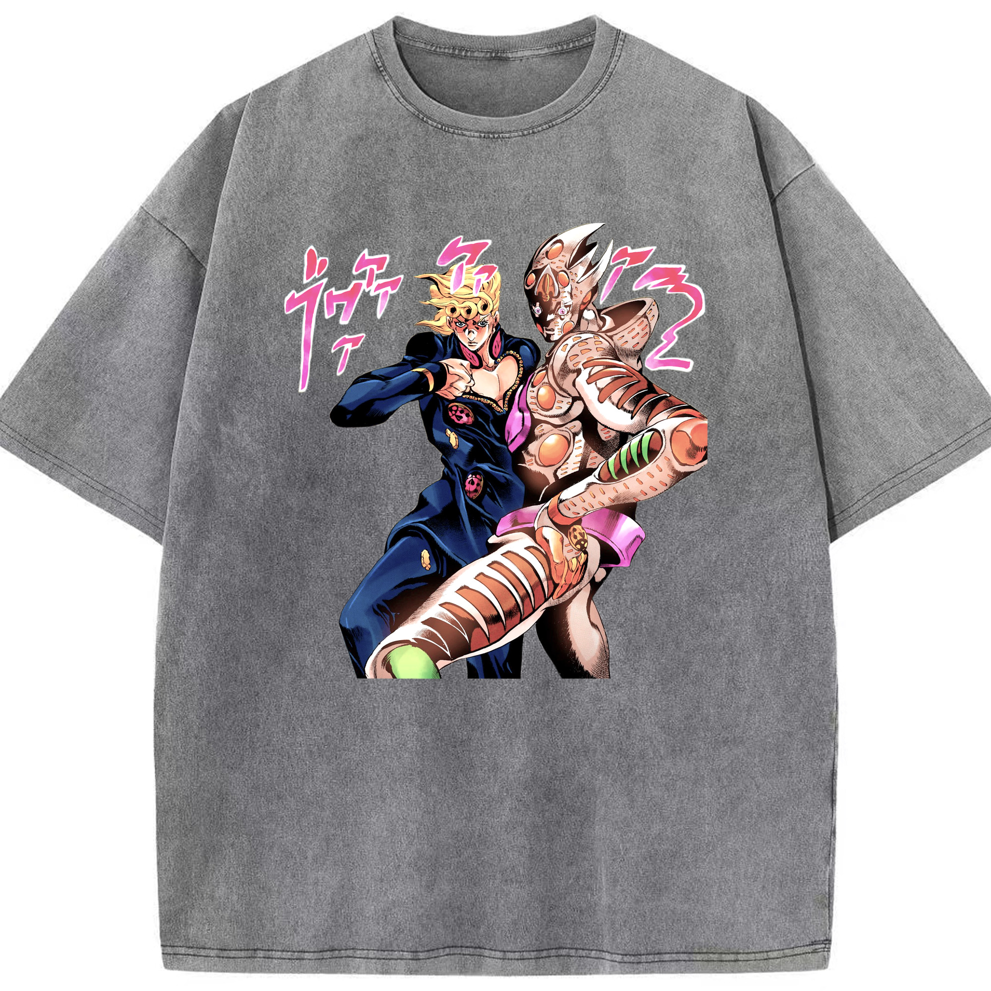 （画像用） ジョジョの奇妙な冒険 ジョルノ?ジョバァーナ JoJo's Bizarre Adventure Giorno Giovanna 綿100% ヴィンテージ風 半袖Tシャツ（フロントプリント）