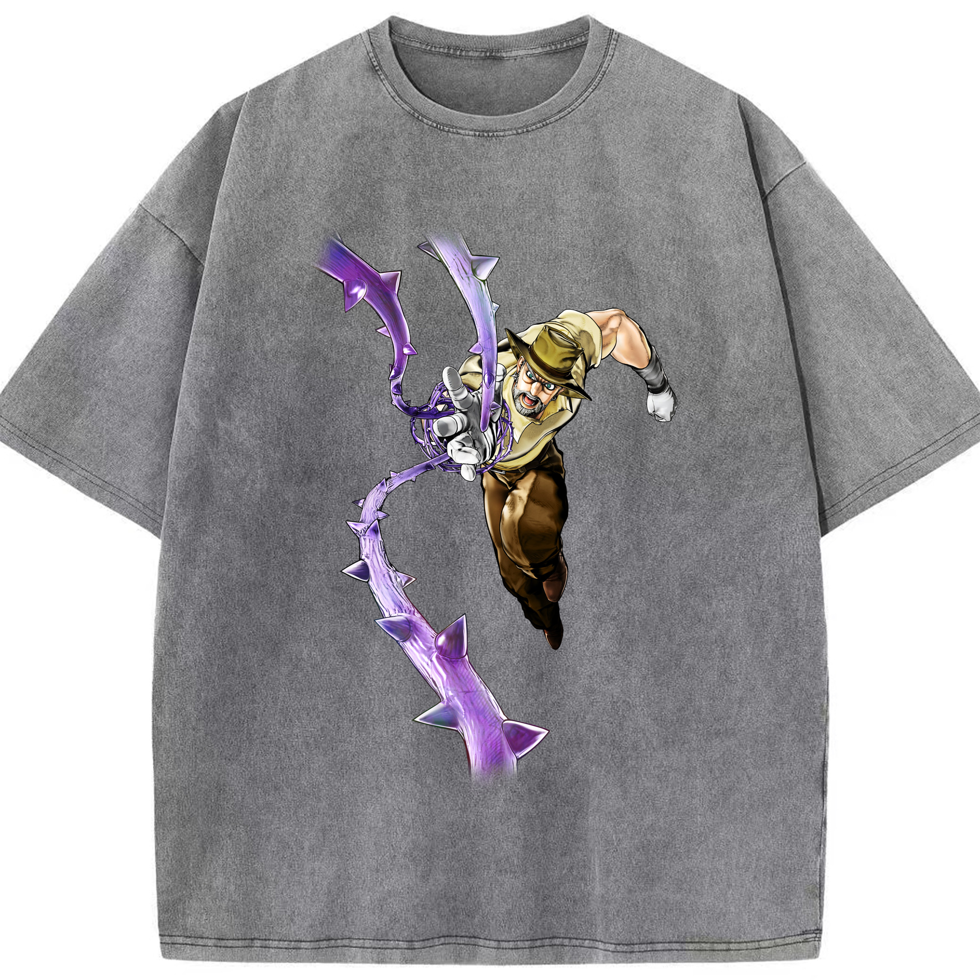 （画像用） ジョジョの奇妙な冒険 ジョセフ?ジョースター JoJo's Bizarre Adventure Joseph Joestar 綿100% ヴィンテージ風 半袖Tシャツ（フロントプリント）