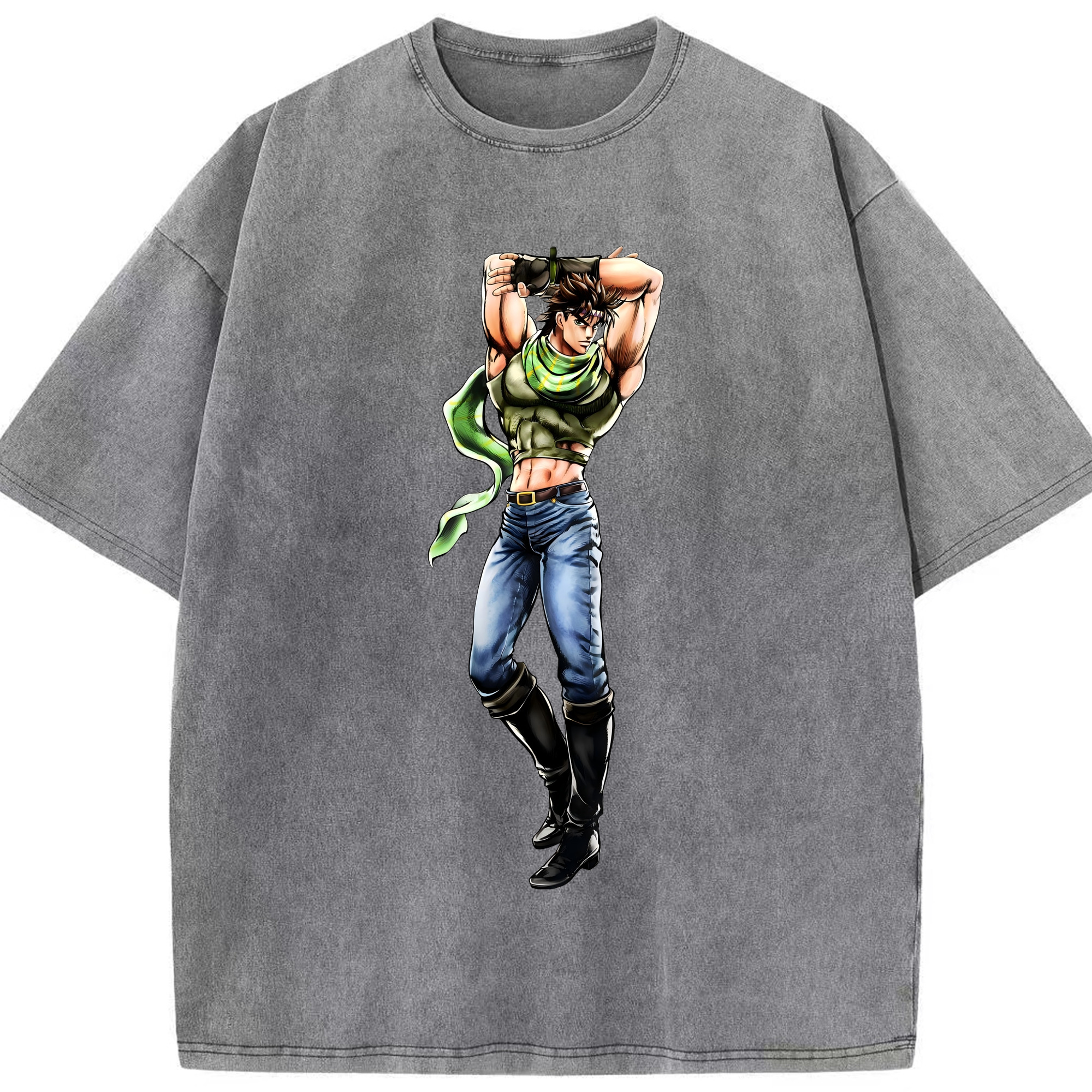 （画像用） ジョジョの奇妙な冒険 ジョセフ?ジョースター JoJo's Bizarre Adventure Joseph Joestar 綿100% ヴィンテージ風 半袖Tシャツ（フロントプリント）