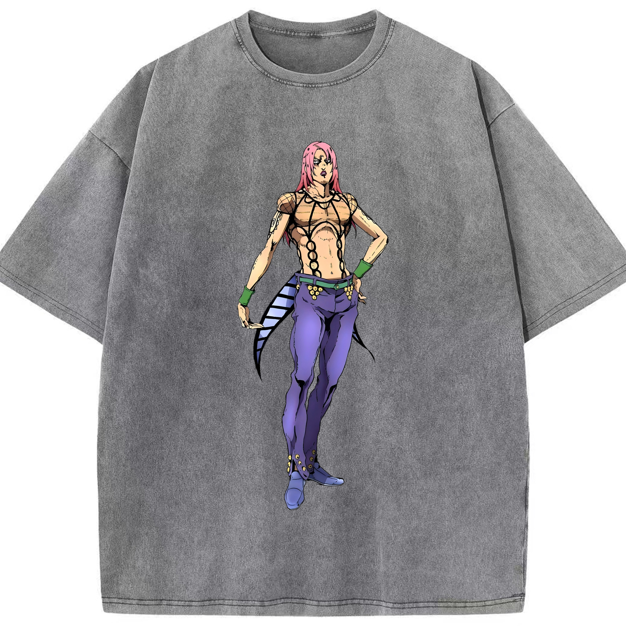 （画像用） ジョジョの奇妙な冒険 ビネガー?ドッピオ JoJo's Bizarre Adventure Vinegar Doppio 綿100% ヴィンテージ風 半袖Tシャツ（フロントプリント）