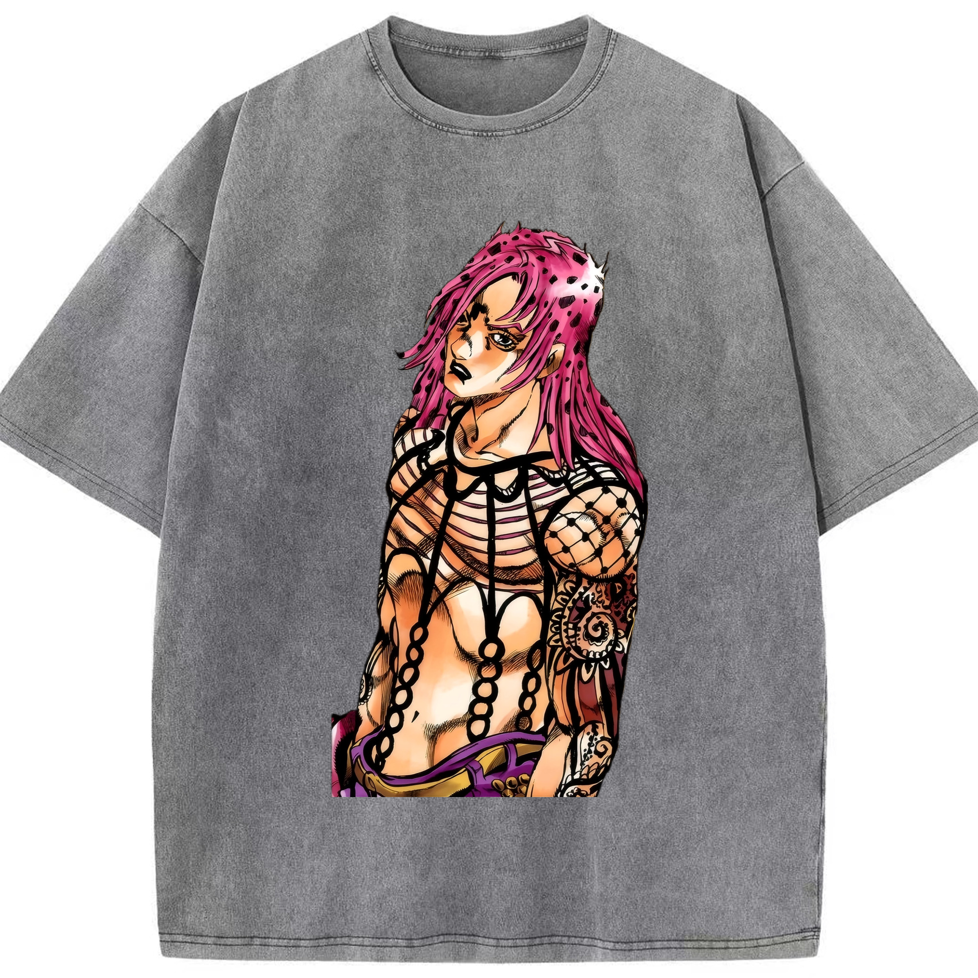 （画像用） ジョジョの奇妙な冒険 ビネガー?ドッピオ JoJo's Bizarre Adventure Vinegar Doppio 綿100% ヴィンテージ風 半袖Tシャツ（フロントプリント）