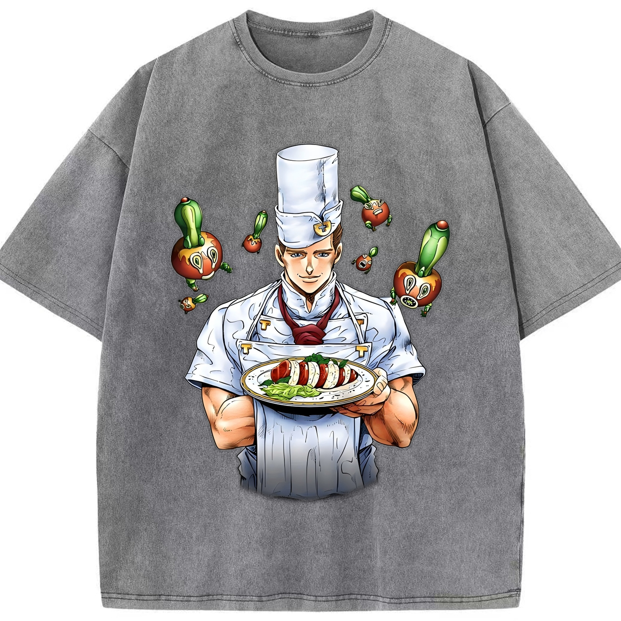 （画像用） ジョジョの奇妙な冒険 Tonio Trussardi JoJo's Bizarre Adventure トニオ?トラッサルディ 綿100% ヴィンテージ風 半袖Tシャツ（フロントプリント）