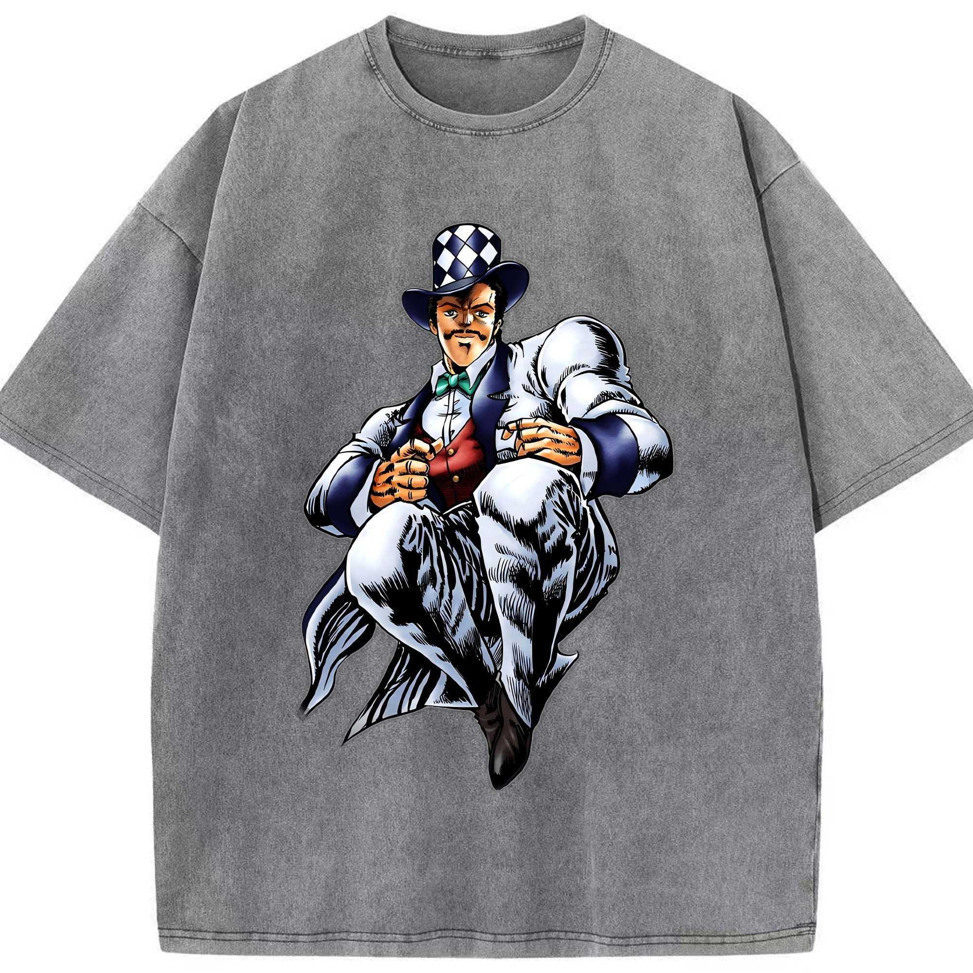 （画像用） ジョジョの奇妙な冒険 ウィル?アントニオ?ツェペリ JoJo's Bizarre Adventure Will Anthonio Zeppeli 綿100% ヴィンテージ風 半袖Tシャツ（フロントプリント）